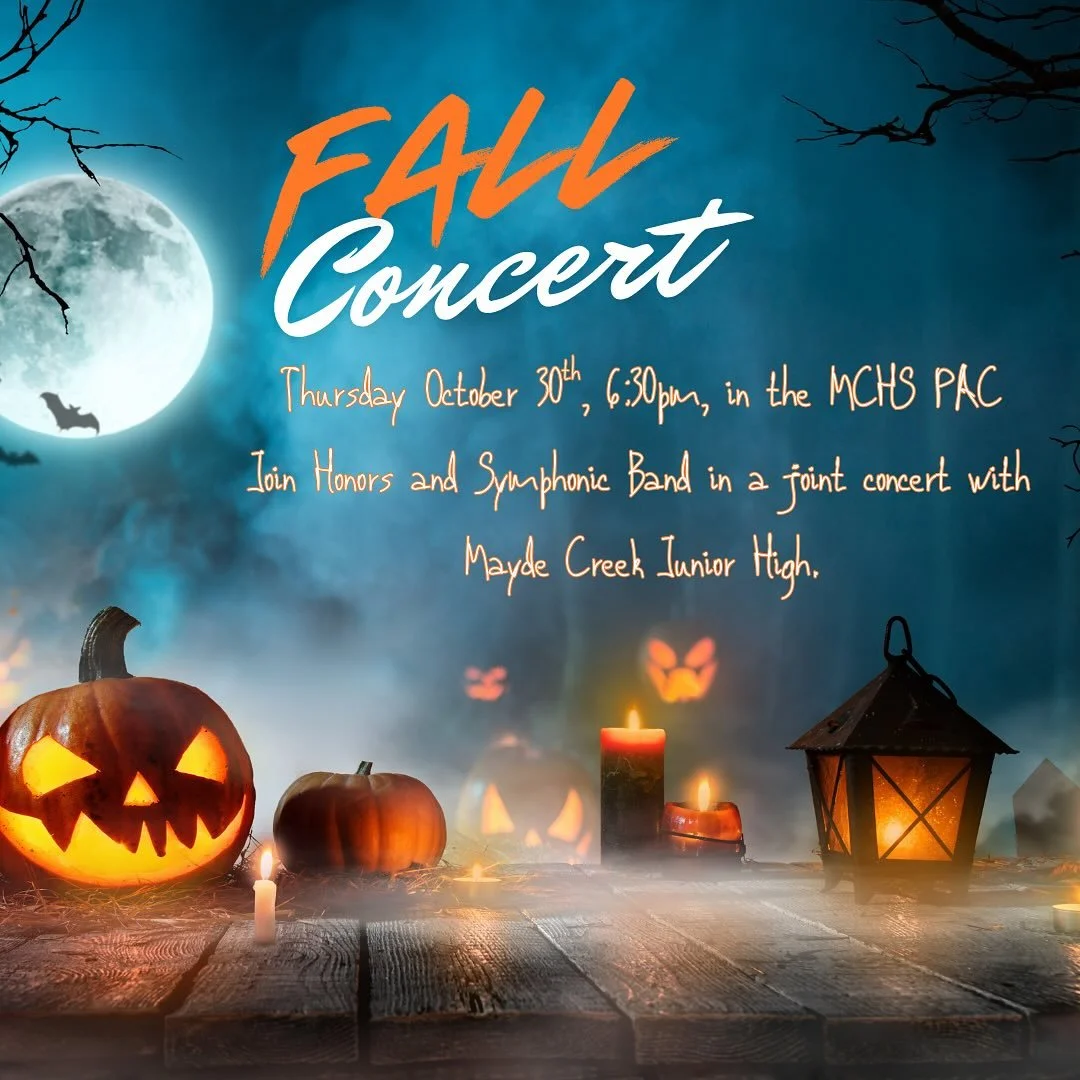 One week from tonight!! Come hear out some great music from our CJH and MCJH bands!!