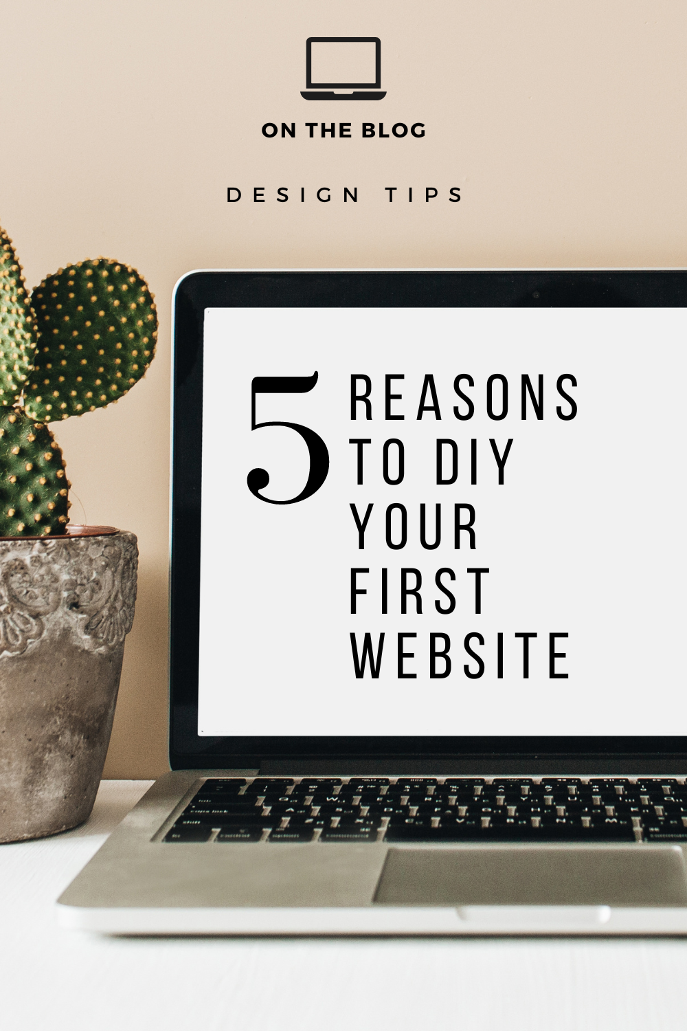 A blog post graphic titled "5 Reasons to DIY Your First Website" related to affordable website design solutions.