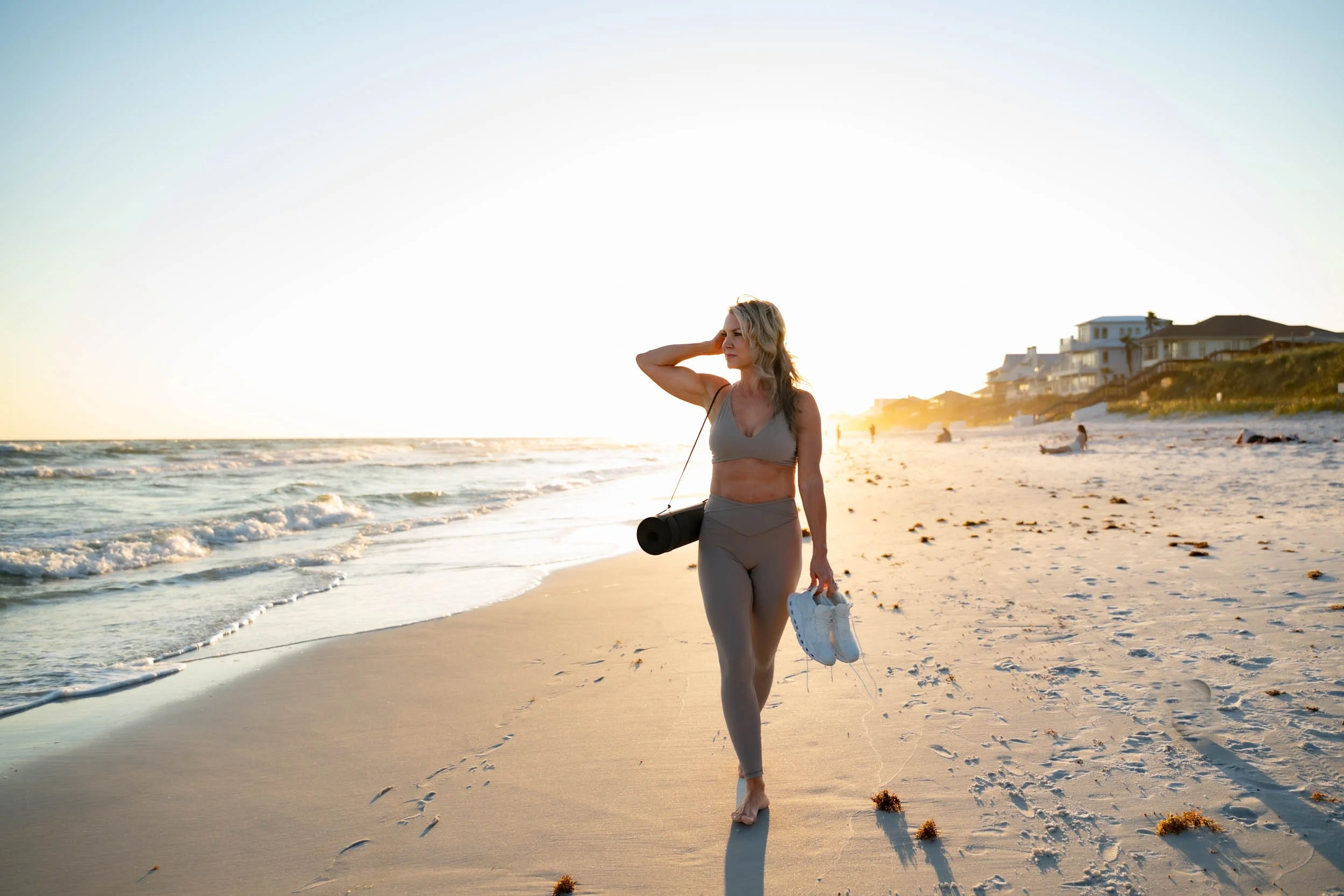 Seana Phelps Midlife Nutrition Coach Janel Gion Photography Studio Lifestyle Brand 30-A beach Florida Brand Photography Shoot yoga mat
