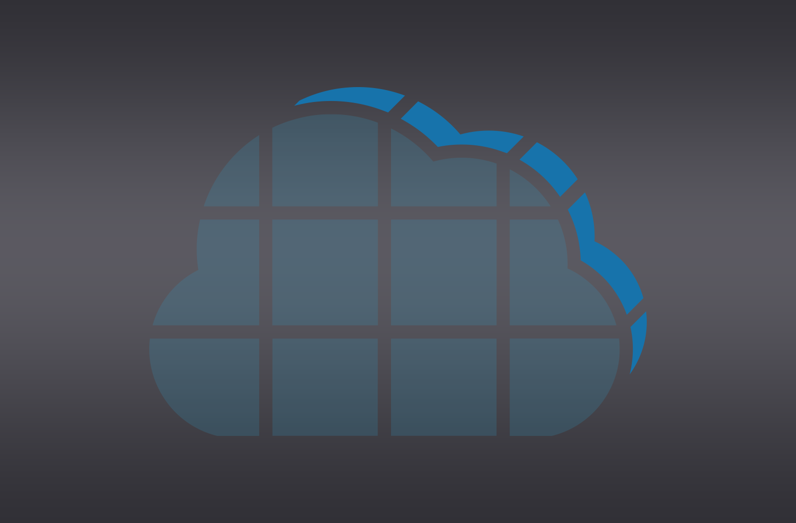 Icon of a cloud with a grid pattern, shaded in blue and gray, representing cloud computing or internet storage. 2nd Watch
