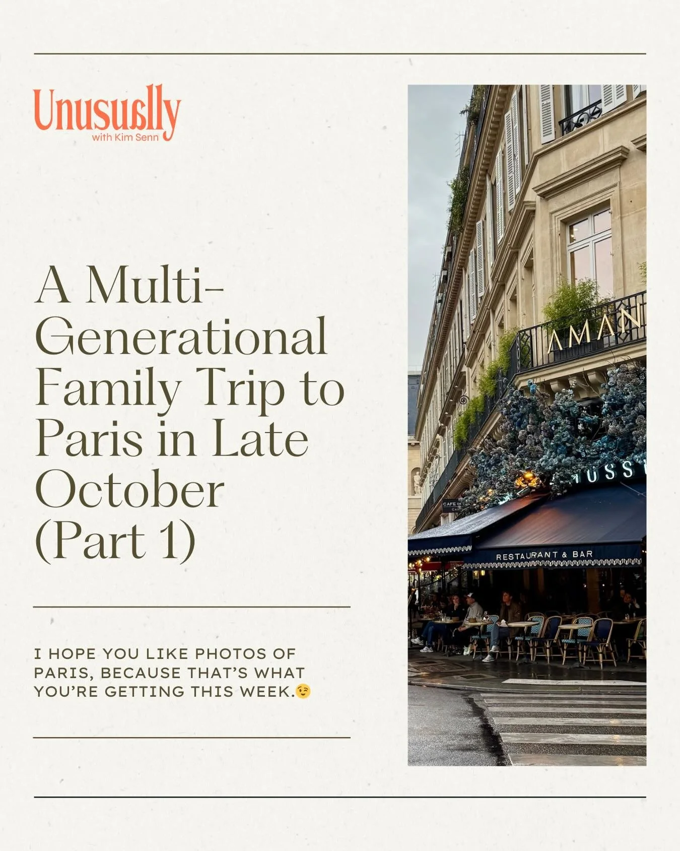 Paris is always a good idea.