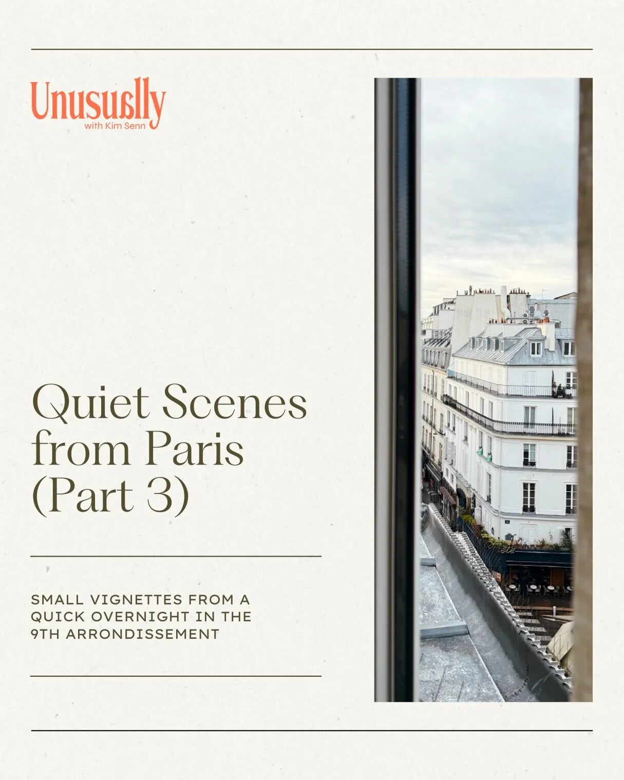 A glimpse at a few quieter scenes from our time in Paris. These little travel diaries are forcing me to organize my photos &amp; videos and recapture some of the energy of our travels. It&rsquo;s easy to just move on with life &ndash; it&rsquo;s busy