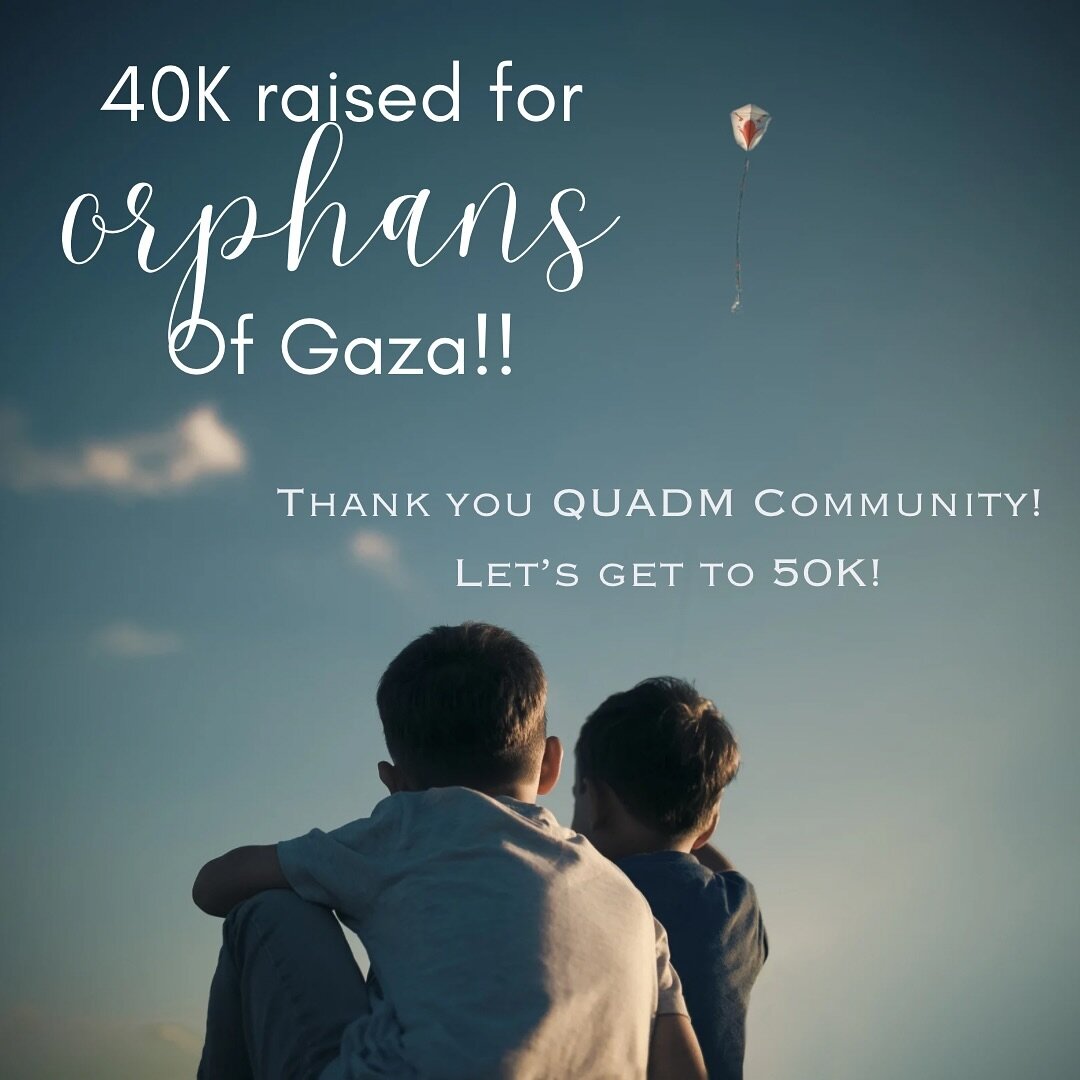 Within days we went from 35K to 40K SubhanAllah! Our QUADM Community is incredible. Let&rsquo;s keep going! Our goal is to give @humanconcernusa 50k at least!! We got this 💪🏼🇵🇸&hearts;️🙏🏼

Tickets/Donations - www.quadmshops.com