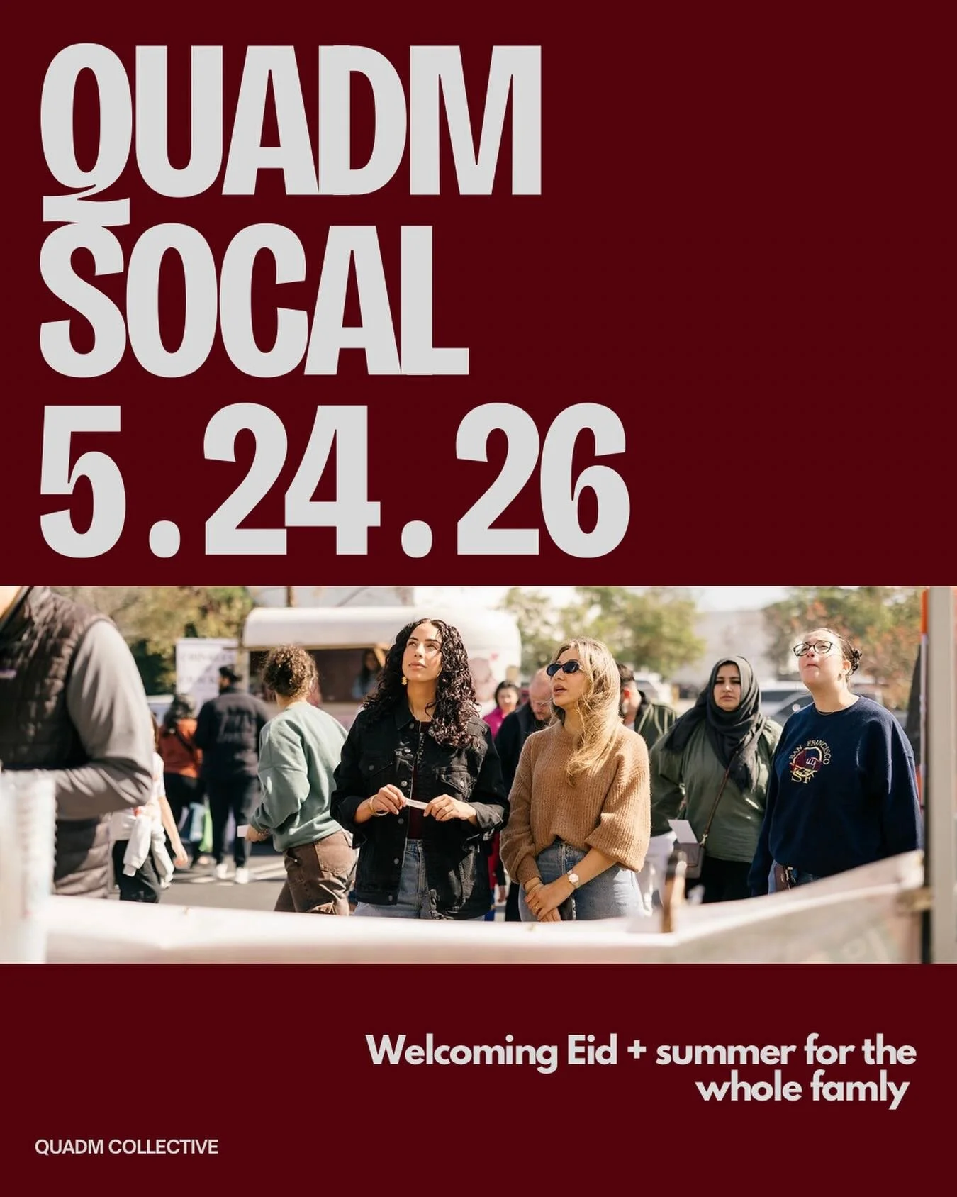 Eid + Summer Vibes! Are you in?? 

QUADM Socal is shaping up to be fun for the whole family! Expect something new for every age group. Can&rsquo;t wait to share our ideas with you and we look forward to welcoming Eid and summer, together, in sha Alla
