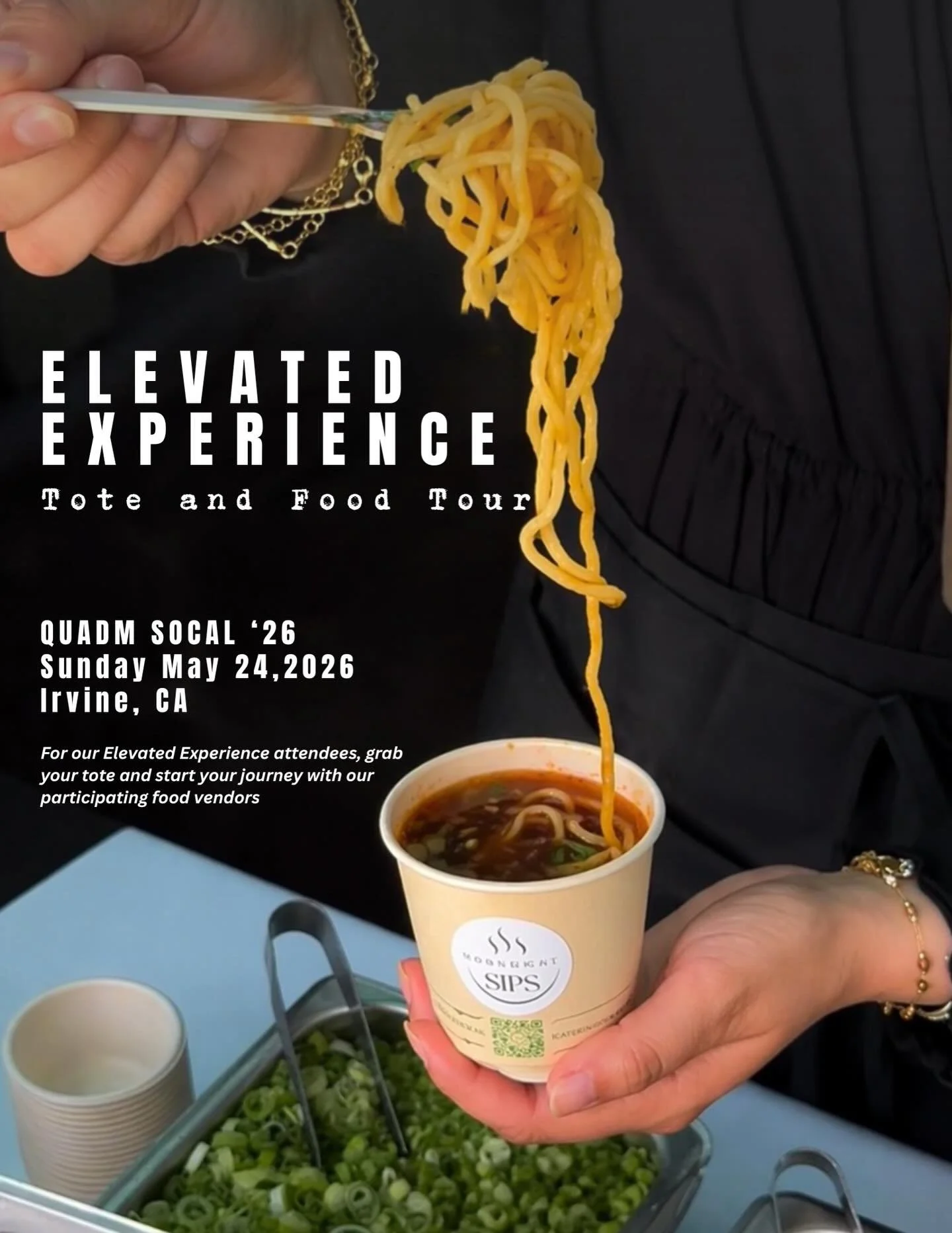 We love our diverse food community, and this year, we&rsquo;re celebrating it by centering our Elevated Experience around it. Grab your tote and begin your culinary journey with ramen, a brisket slider, taco, peri peri chicken, falafel, shawarma, gou