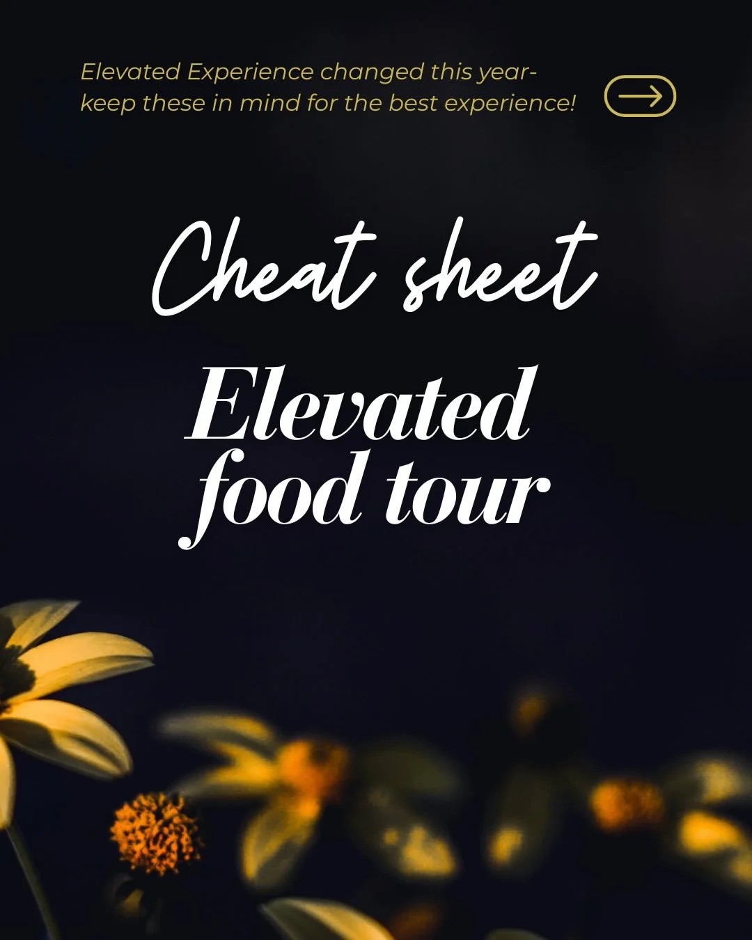 Want to know EXACTLY how to make Elevated Experience work for you?? Check out our cheat sheet! Experience it in the best way possible. 

@takatakatacos 
@lekkerkitchen 
@bakesbyaliya_ 
@mughlaicreamery 
@thedubaikarak 
@juice_bar1982 
@seasonalsips 
