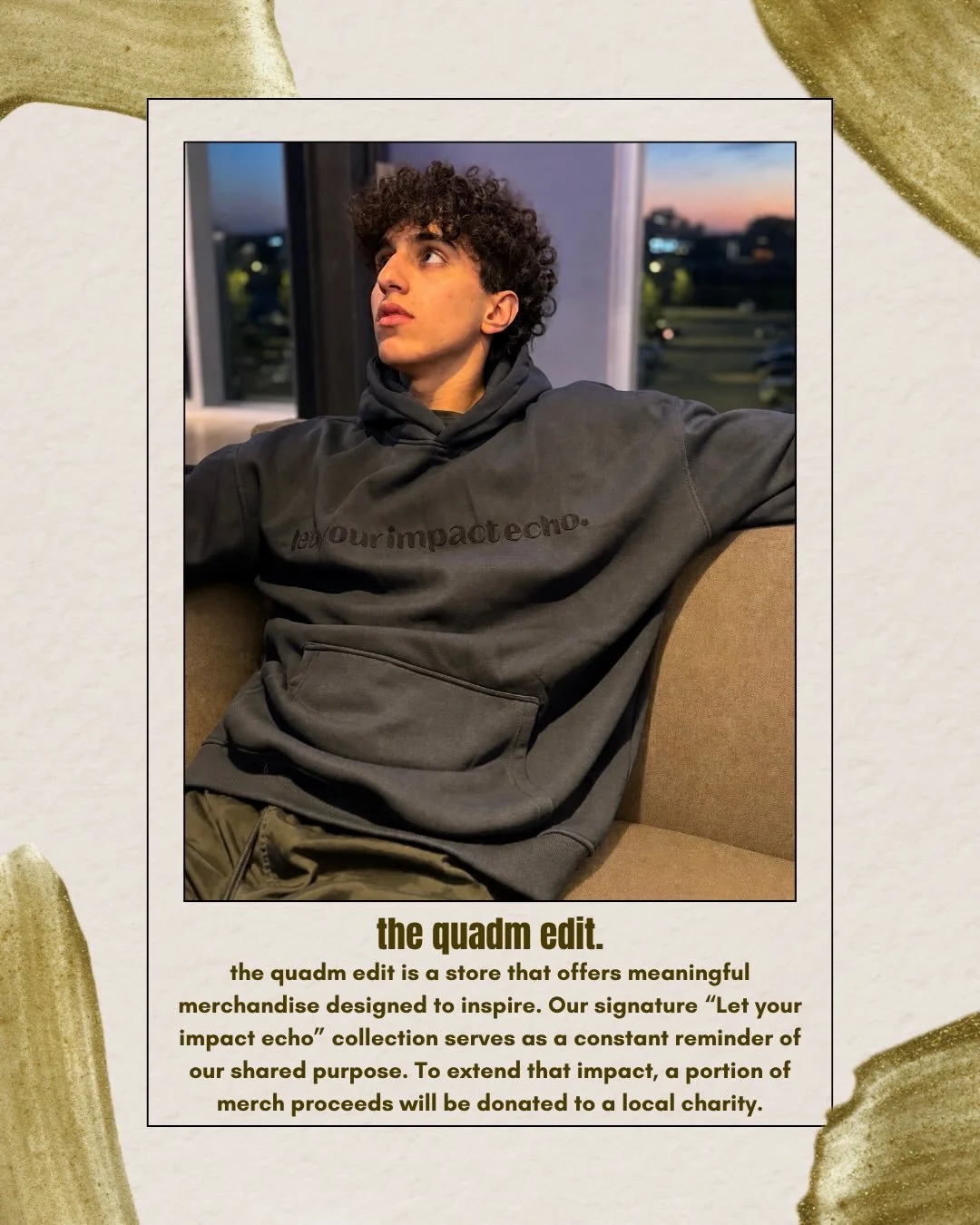 Debuting Sunday 5/24 at the market- the quadm edit is a store that offers meaningful merch designed to inspire. Our signature &ldquo;Let your impact echo&rdquo; collection serves as a constant reminder of our shared purpose. To extend that impact, a 