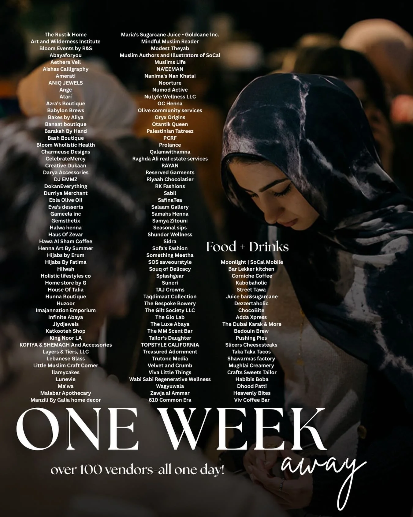 What you&rsquo;ve all been waiting for just ONE WEEK AWAY in sha Allah! 
Shopping, Eid celebrations, family fun, food and drinks, kids activities, cake competition, sing alongs and lots more! 

ONE DAY ONLY- Sunday 5/24/26
11am-7pm
10 Marconi, Irvine