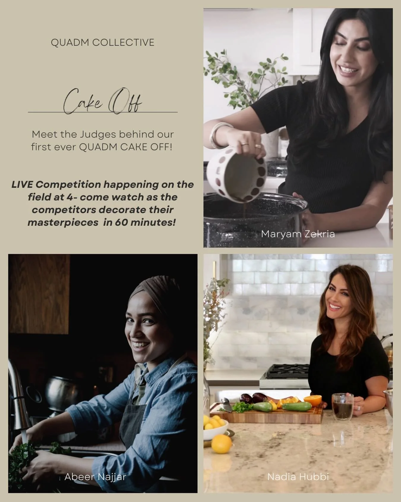 Meet our judges for our first ever LIVE Cake Off happening at the market where we&rsquo;ll have the most talented bakers in our community not only compete for bragging rights but the winner will also receive a beautiful, one of a kind hand made food 