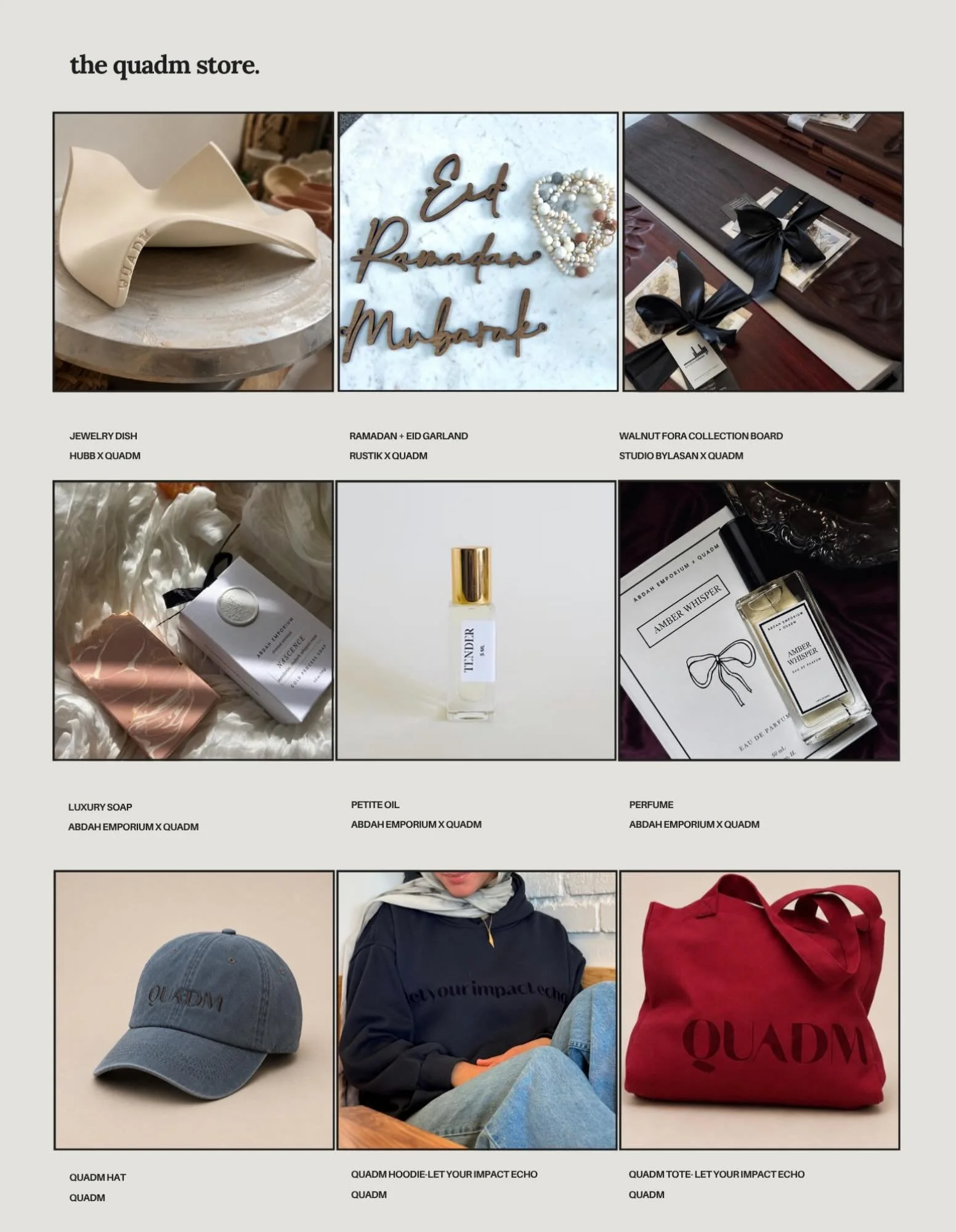 QUADM has partnered with other female brands to bring you a limited series of favorite items to stock the new QUADM STORE. What you&rsquo;ll find? 

Meaningful merch with our mantra for the year- &ldquo;let your impact echo&rdquo;. Can be found on ou