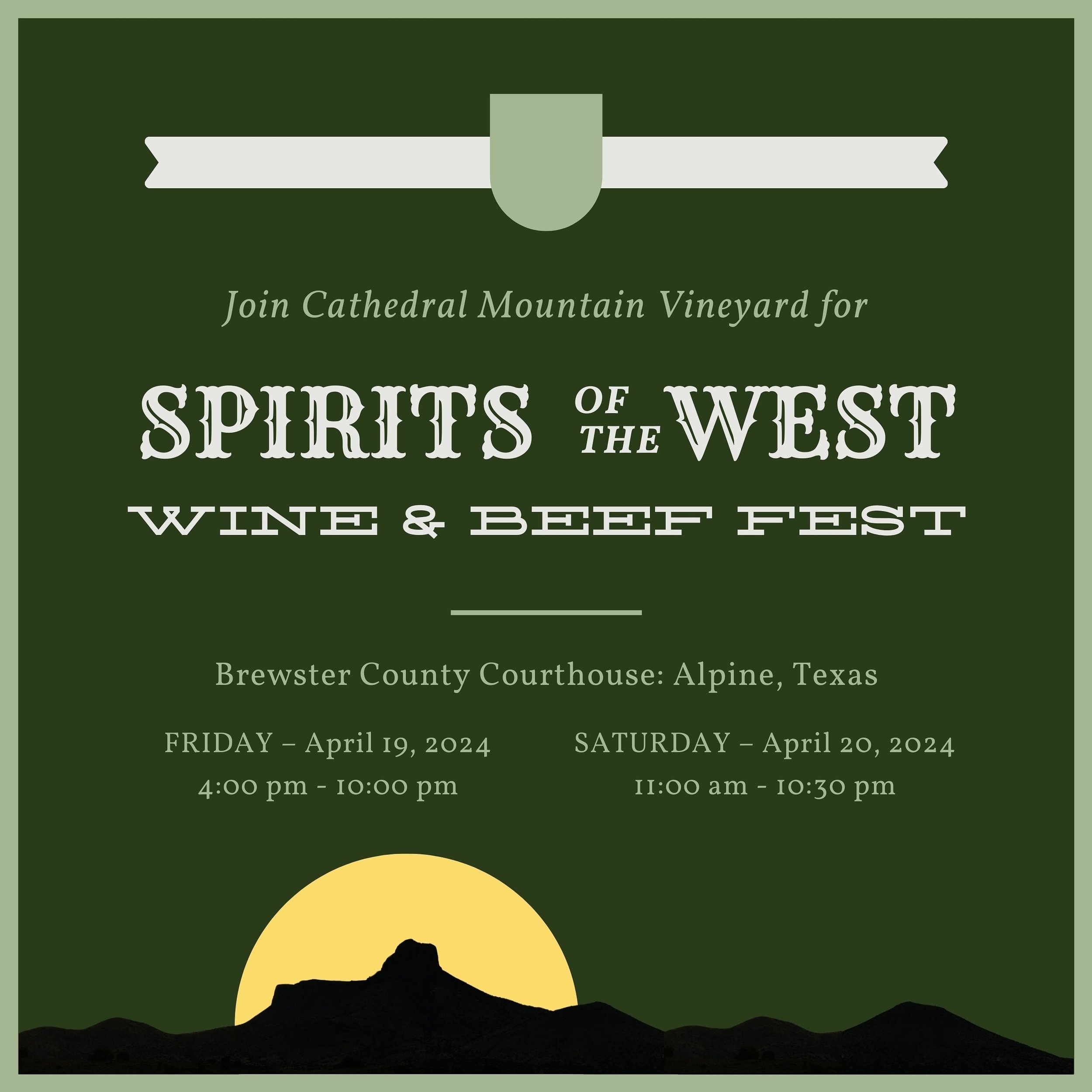Spirits of the West Fest is almost here! Join us for some wonderful live music and fine wine!