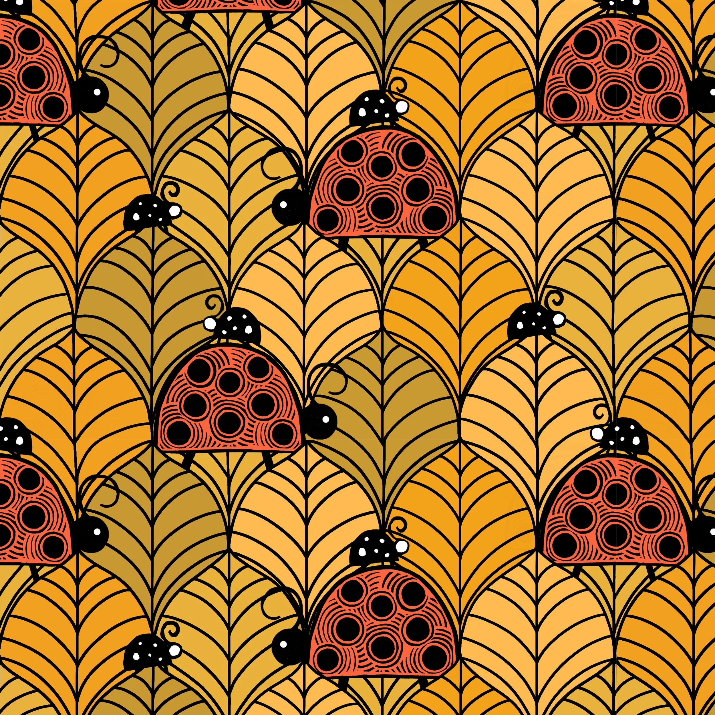        Ladybugs in the Leaves