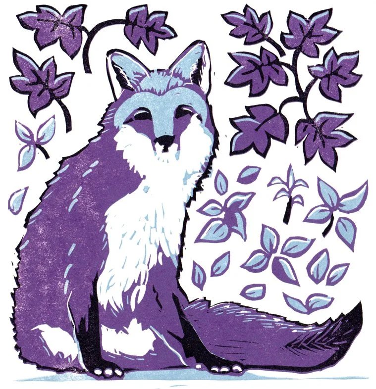 FOX   |   reduction linocut