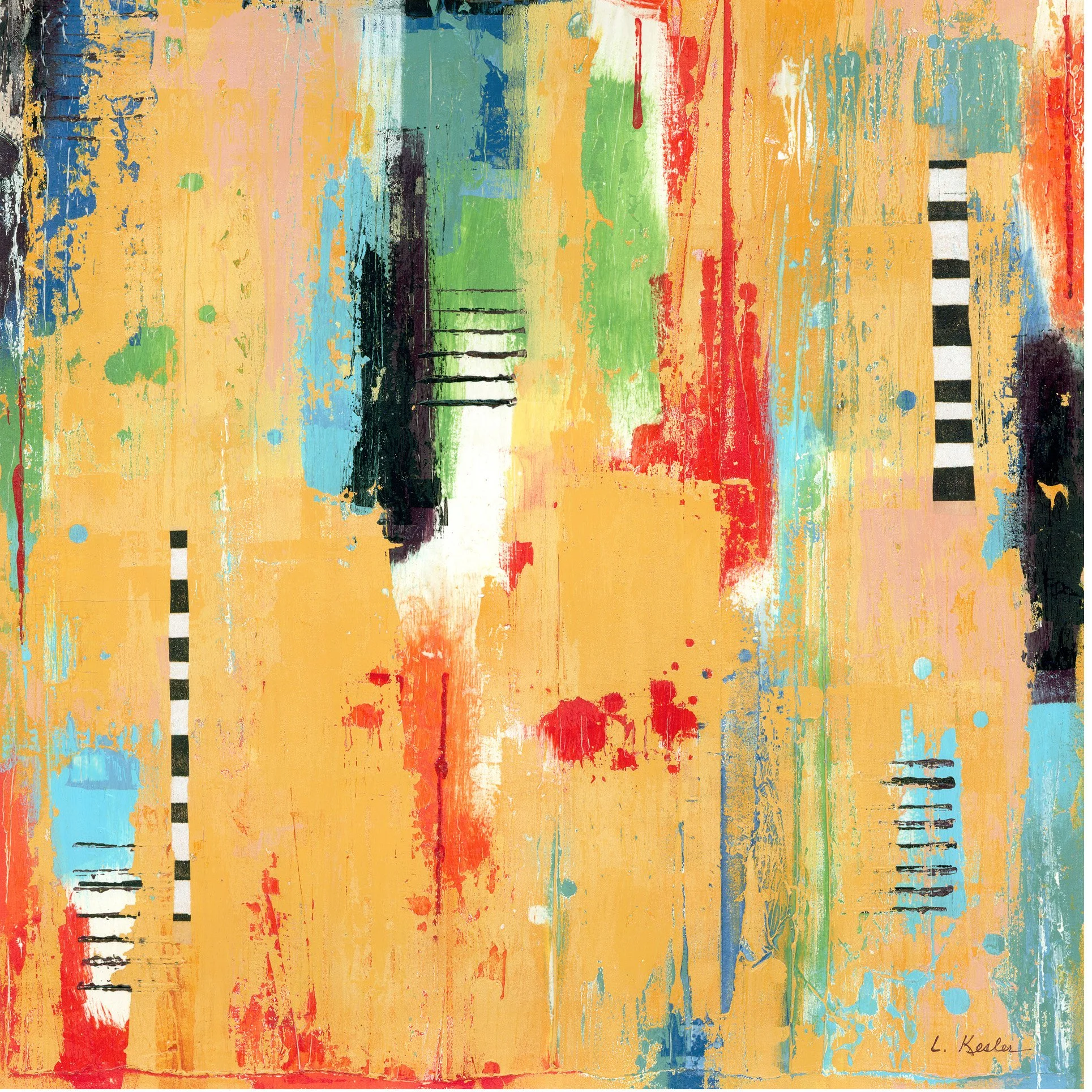 DECONSTRUCTION - YELLOW   |   acrylic and collage on paper   |   16" x 16"   |   SOLD