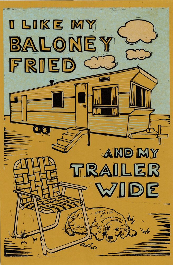 BALONEY TRAILER POSTER   |   linocut on letterpress