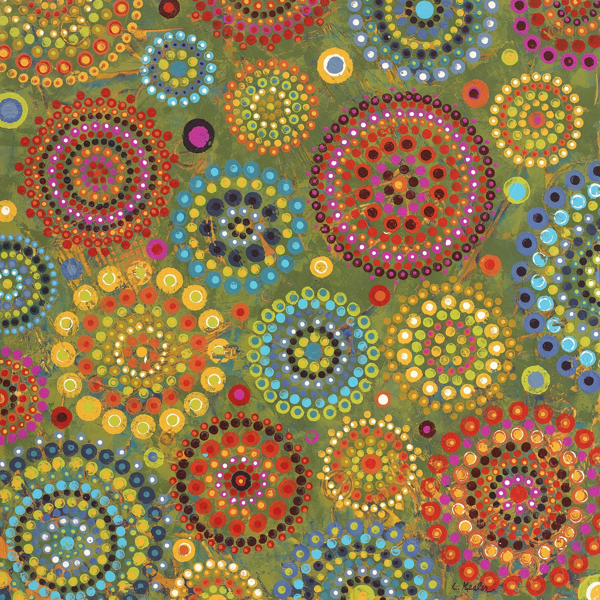 DOTS ON GREEN   |   acrylic on wood panel   |   16" x 16"   |   SOLD