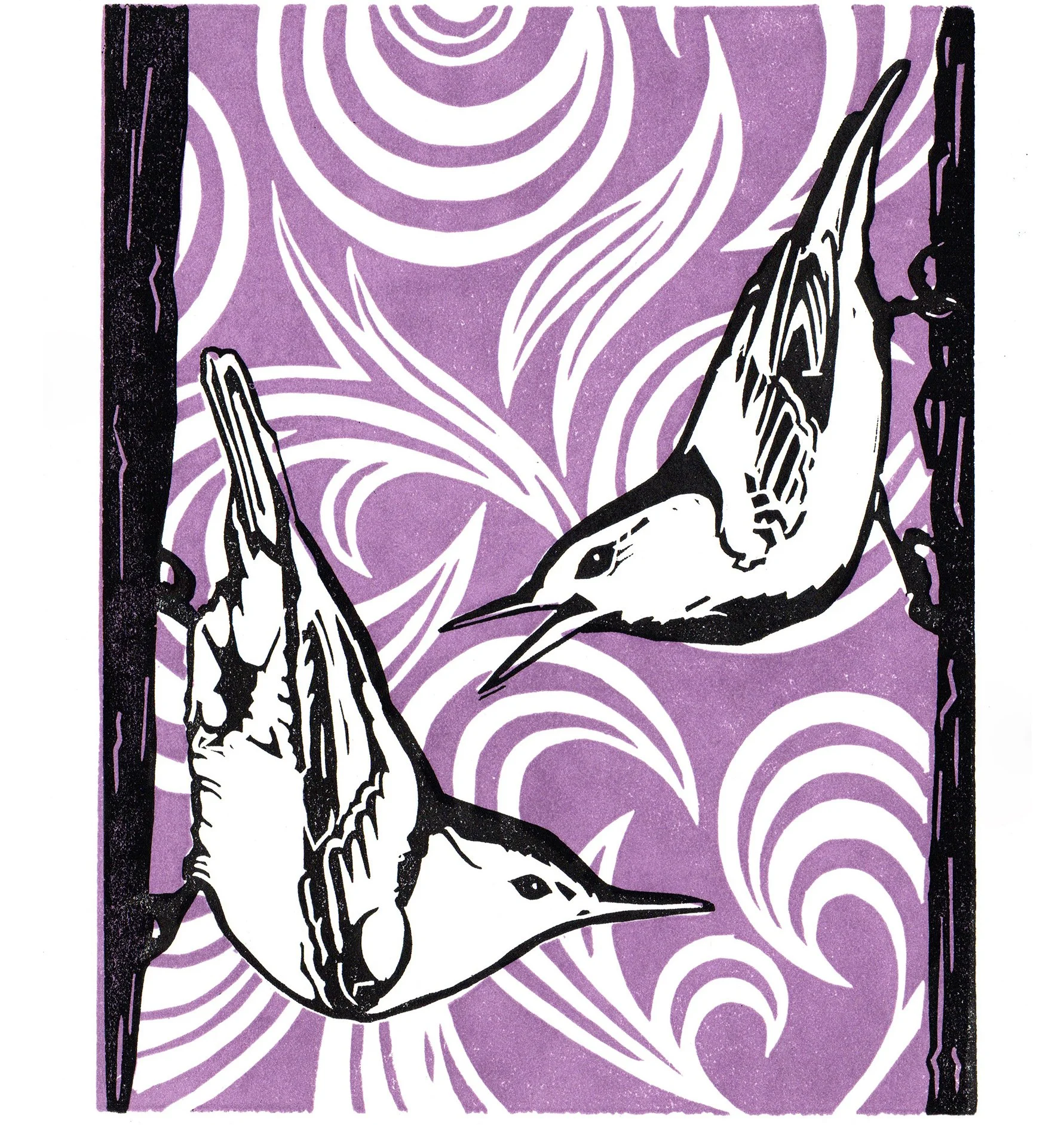 NUTHATCHES   |   linocut   |   10" x 8"
