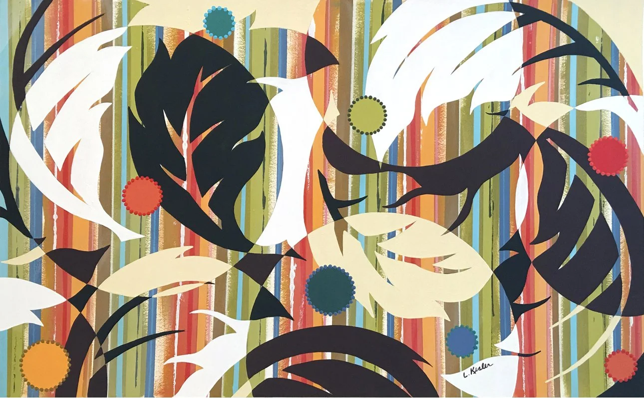 CIRCLES AND LEAVES   |   acrylic on paper   |   20" x 30"   |   SOLD