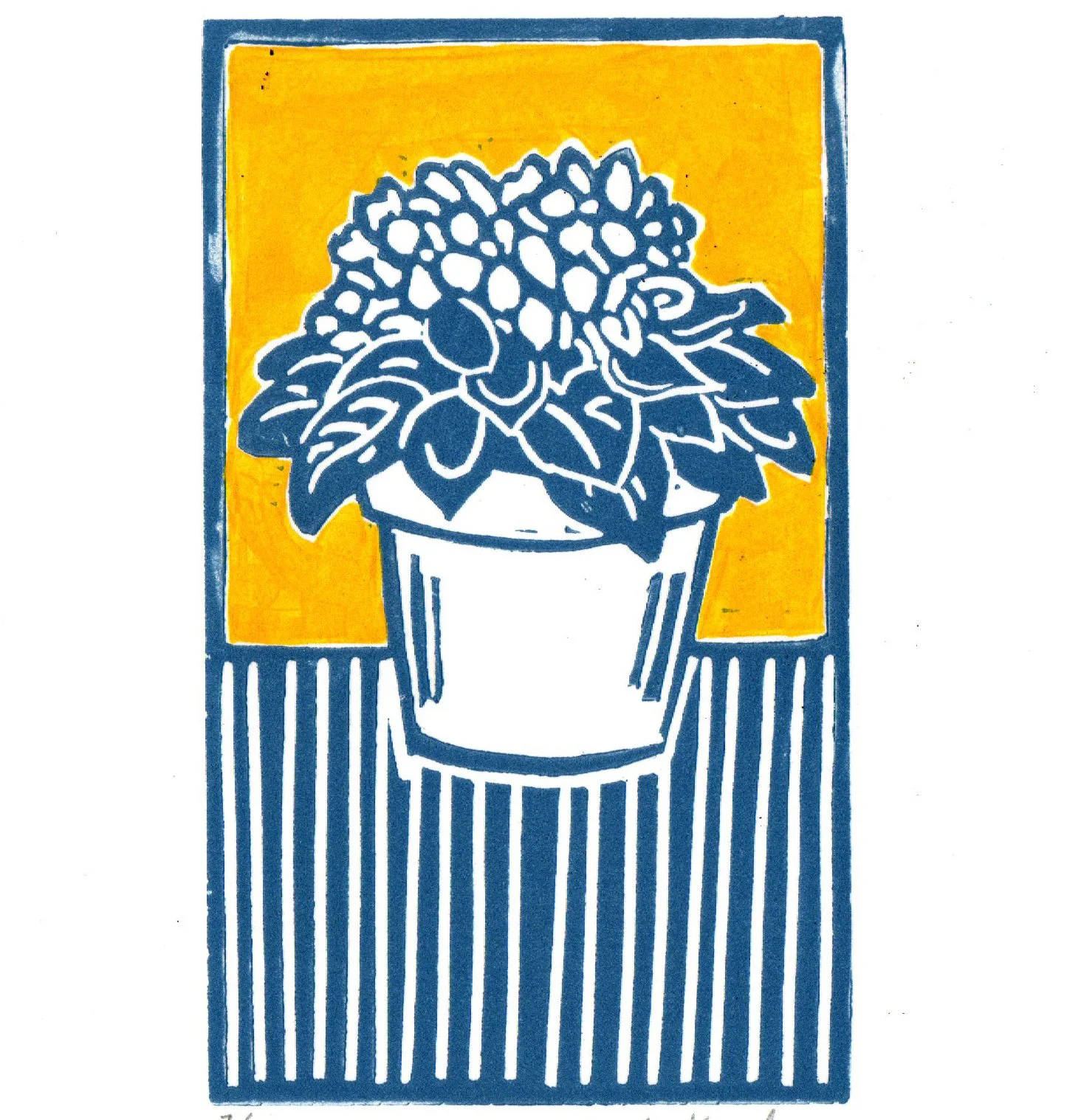 VIOLET   |   linocut with gouache