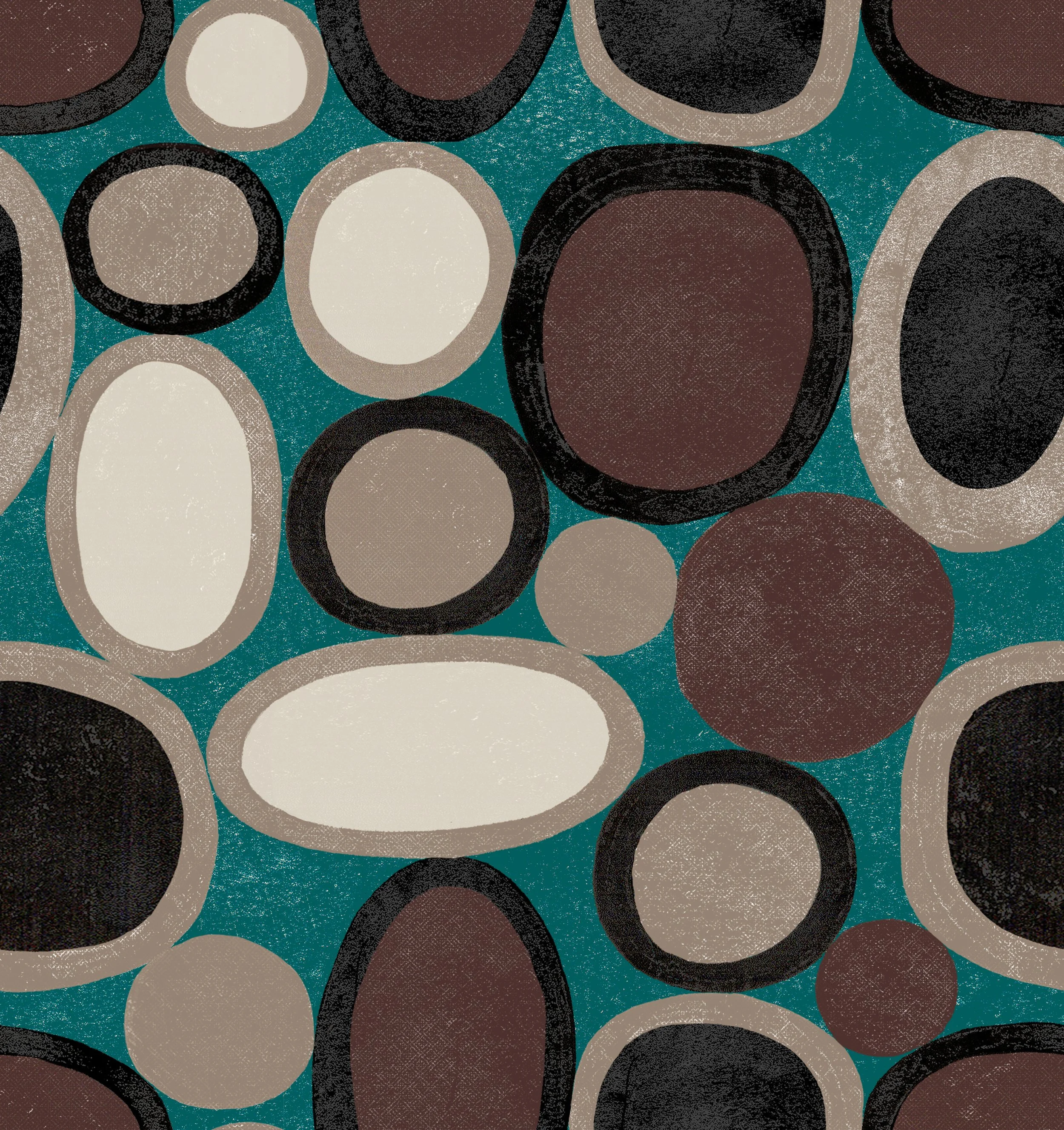 Block Print River Stones