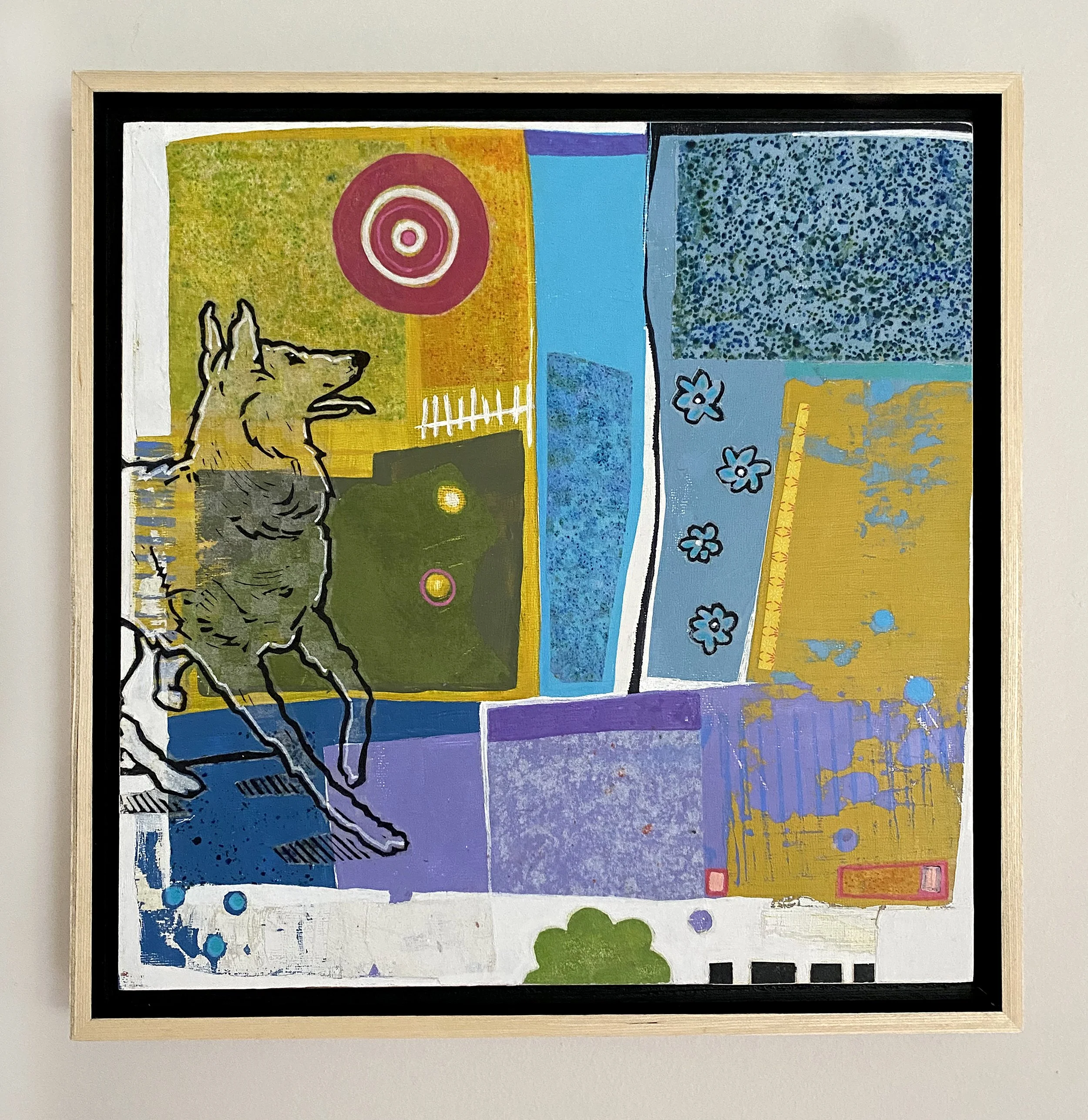 'Backyard' Mixed Media Painting