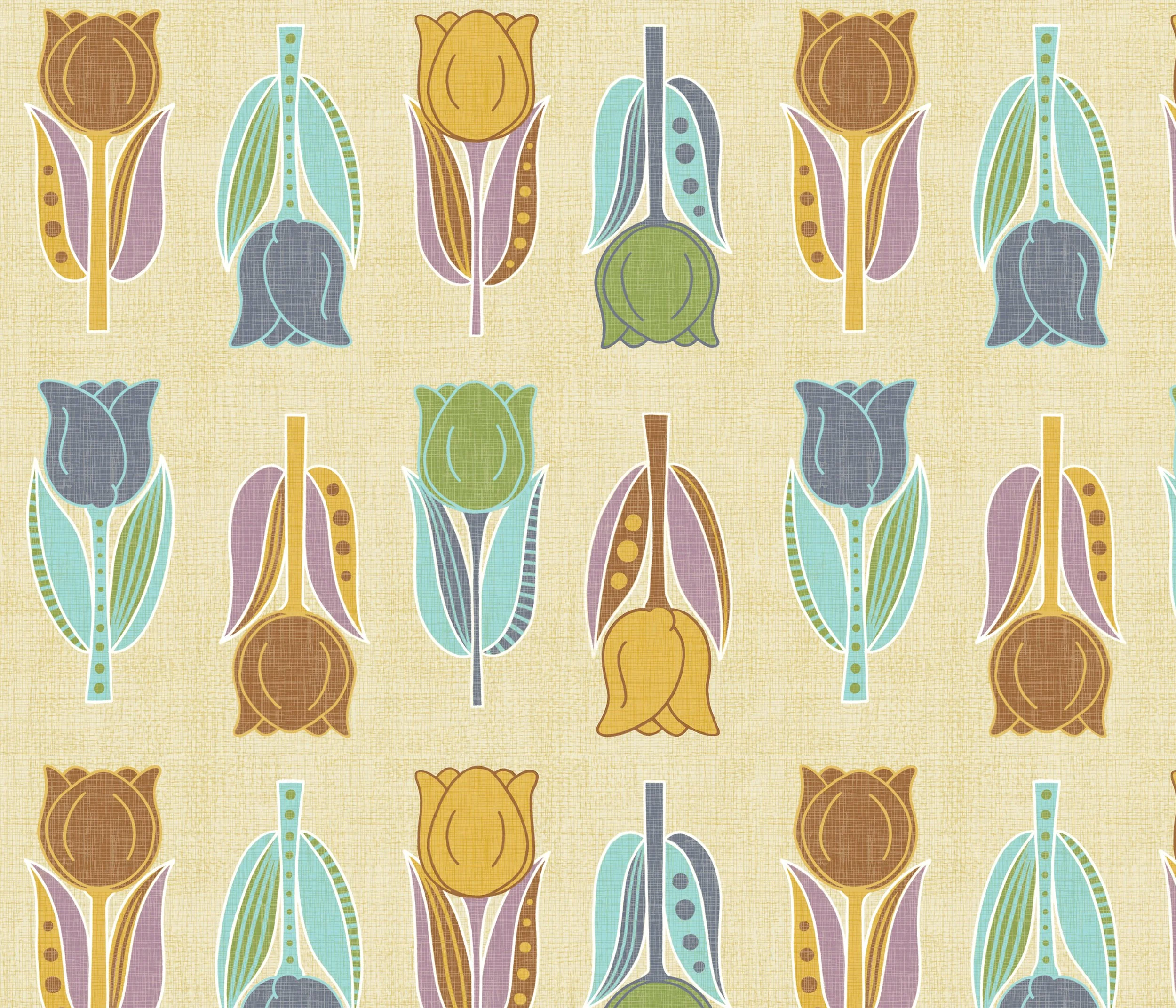 Vintage Linen Tulips