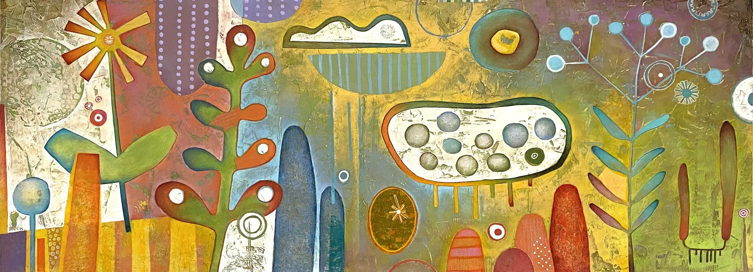 APRIL   |   acrylic and collage on wood panel   |   16" x 40"   |   SOLD
