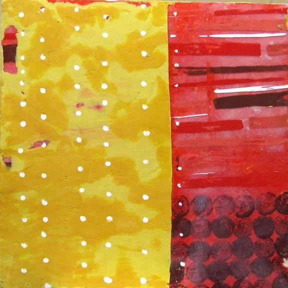 ENCAUSTIC 7   |   encaustic and collage on wood panel   |   12" x 12"   |   SOLD