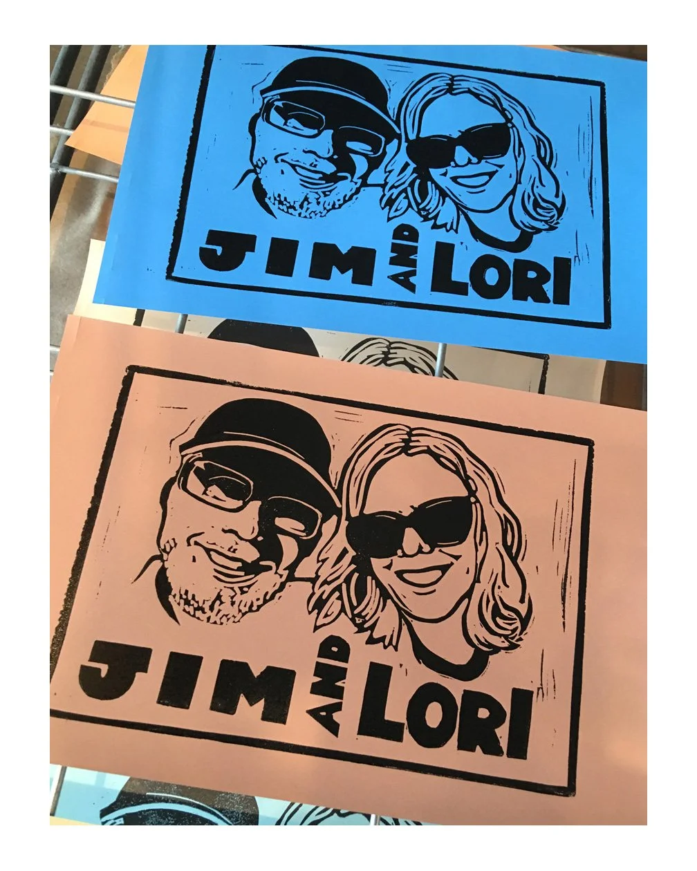 Custom Portraits   |   linocut