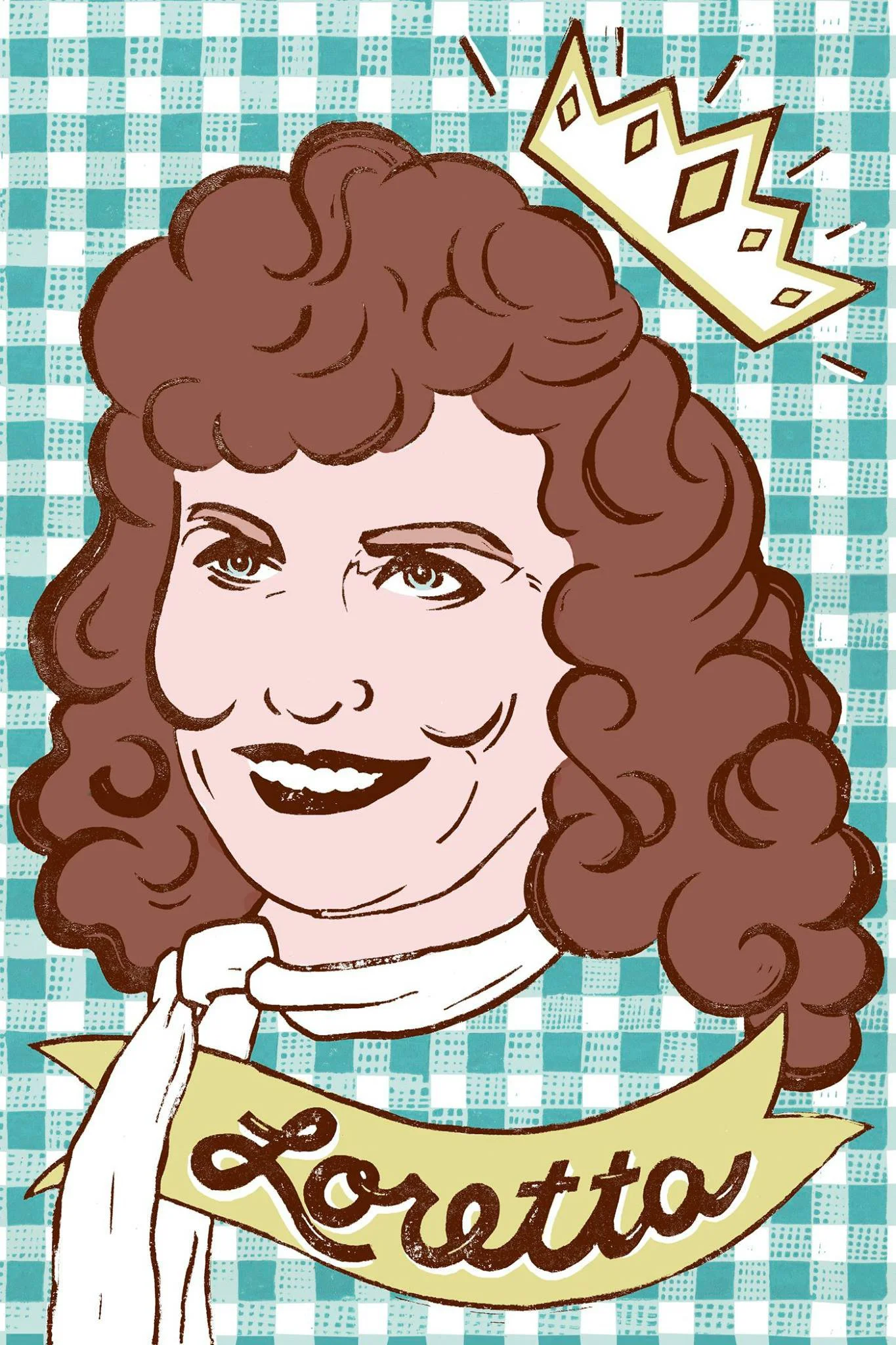 Loretta Lynn   |   linocut and digital