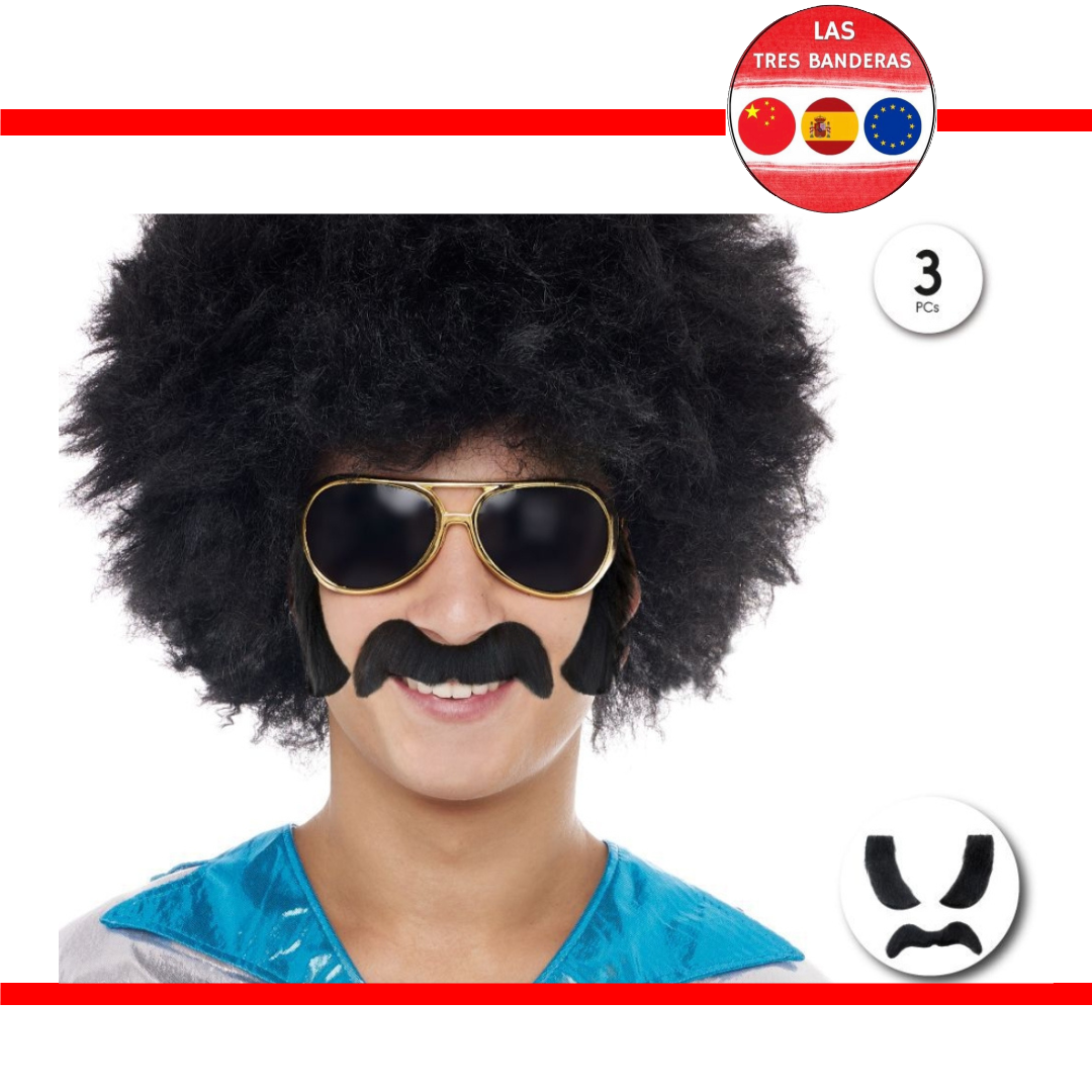 BIGOTE C/PATILLAS NEGRO