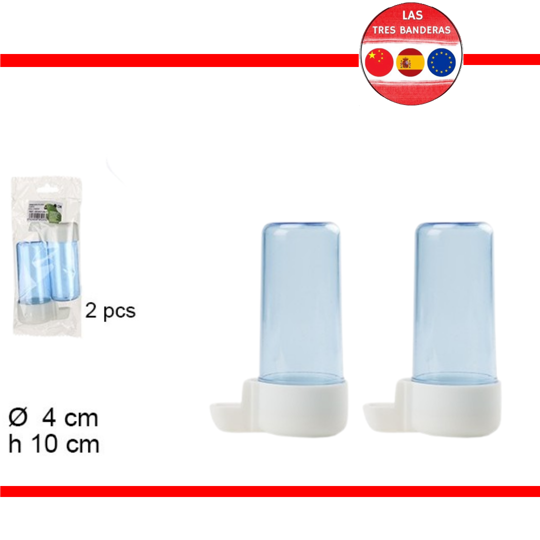 2 BEBEDERO PAJARO CORTO AZUL