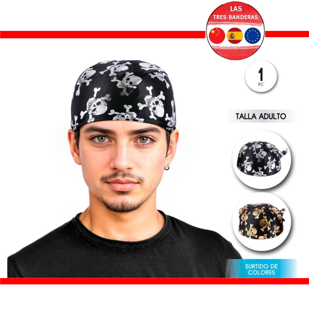 CASQUETE PIRATA ORO Y PLATA
