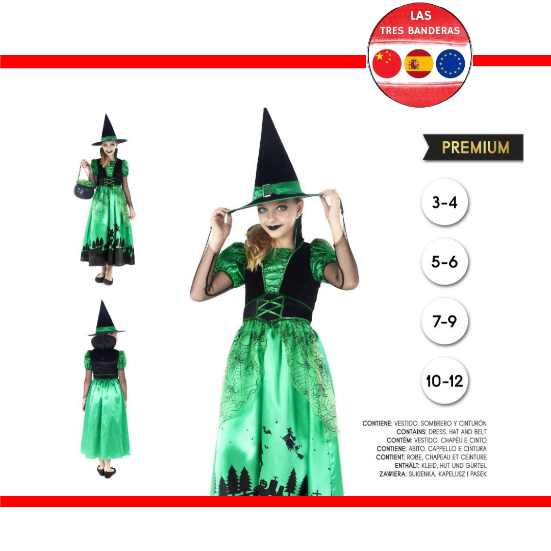 DISFRAZ  BRUJA VERDE 7-12