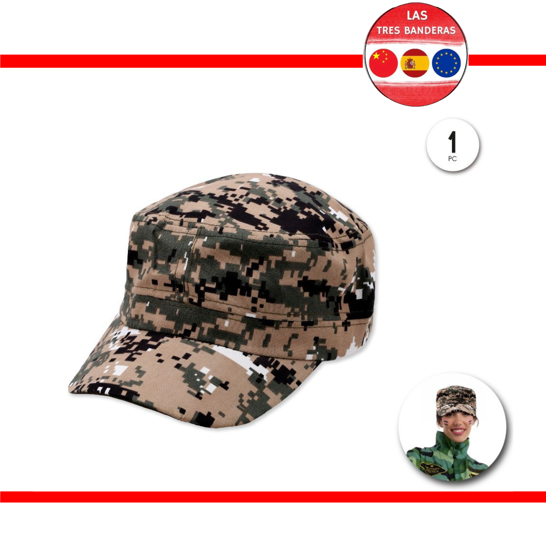 GORRA MILITAR CAMUFLAJE GRIS/VERDE