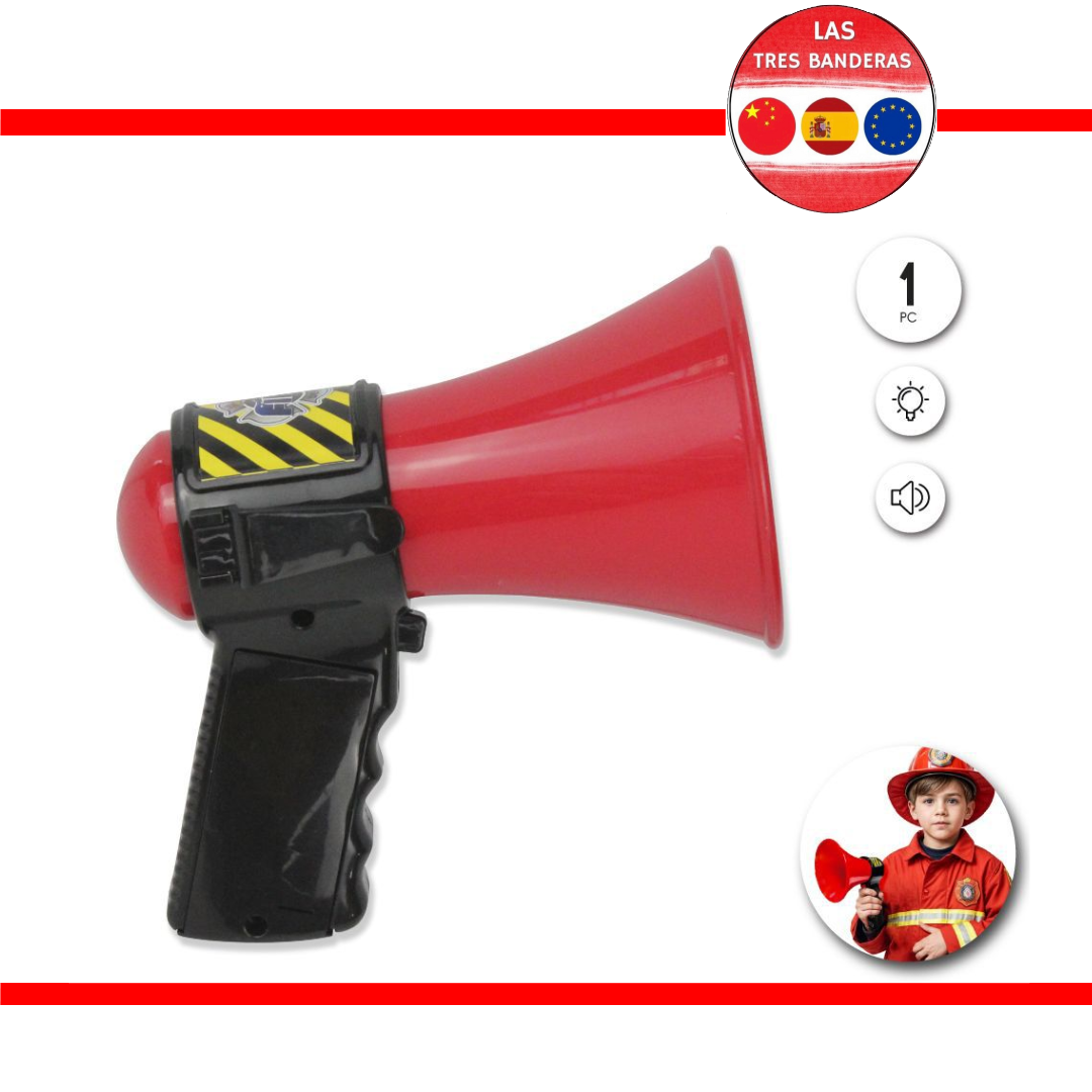 MAGAFONO BOMBERO C/LUZ Y SONIDO