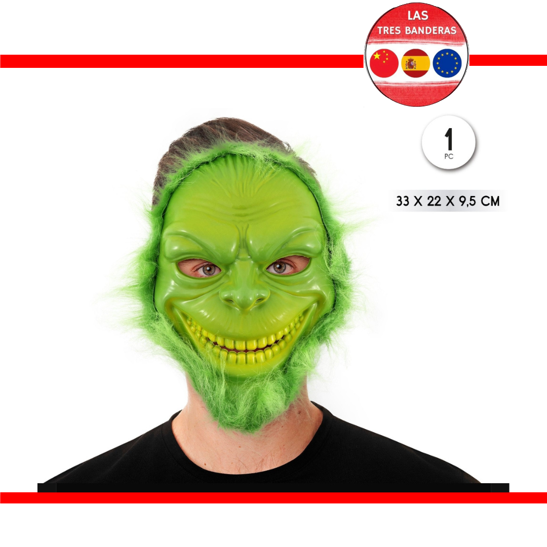 MASCARA MONSTRUO VERDE CON PELO