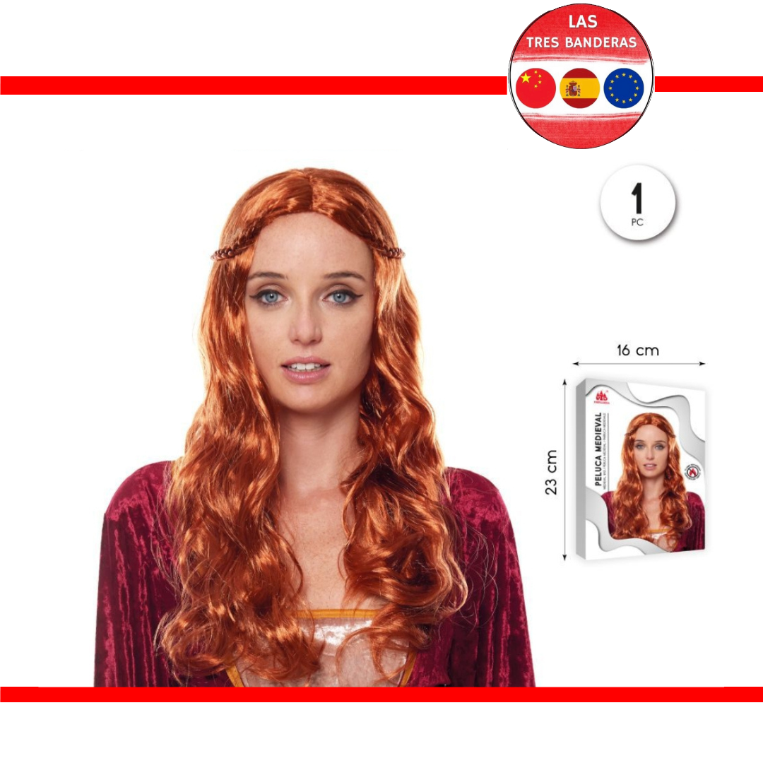 PELUCA MEDIEVAL PELIRROJA