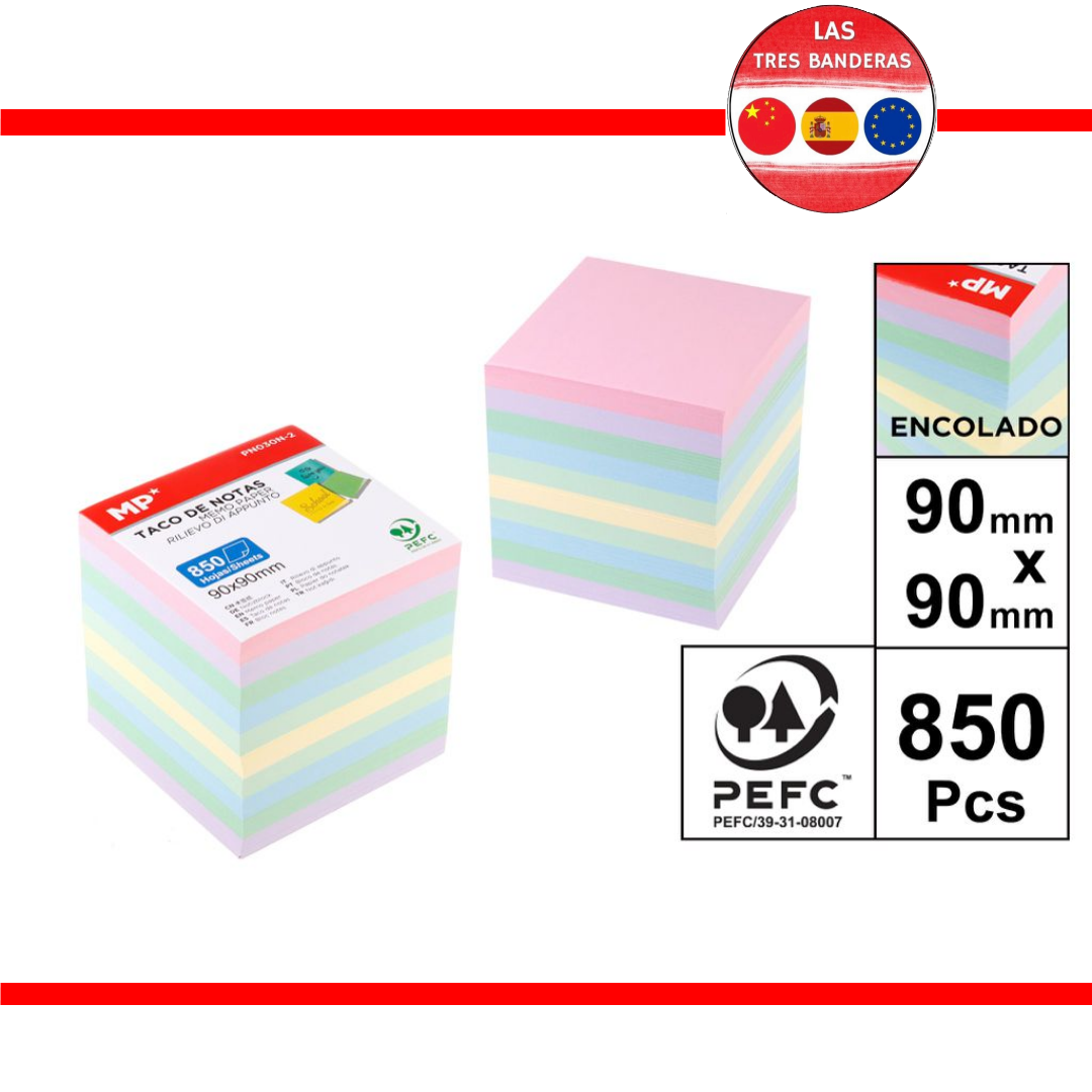 TACO NOTA COLOR PASTEL 850 HOJAS