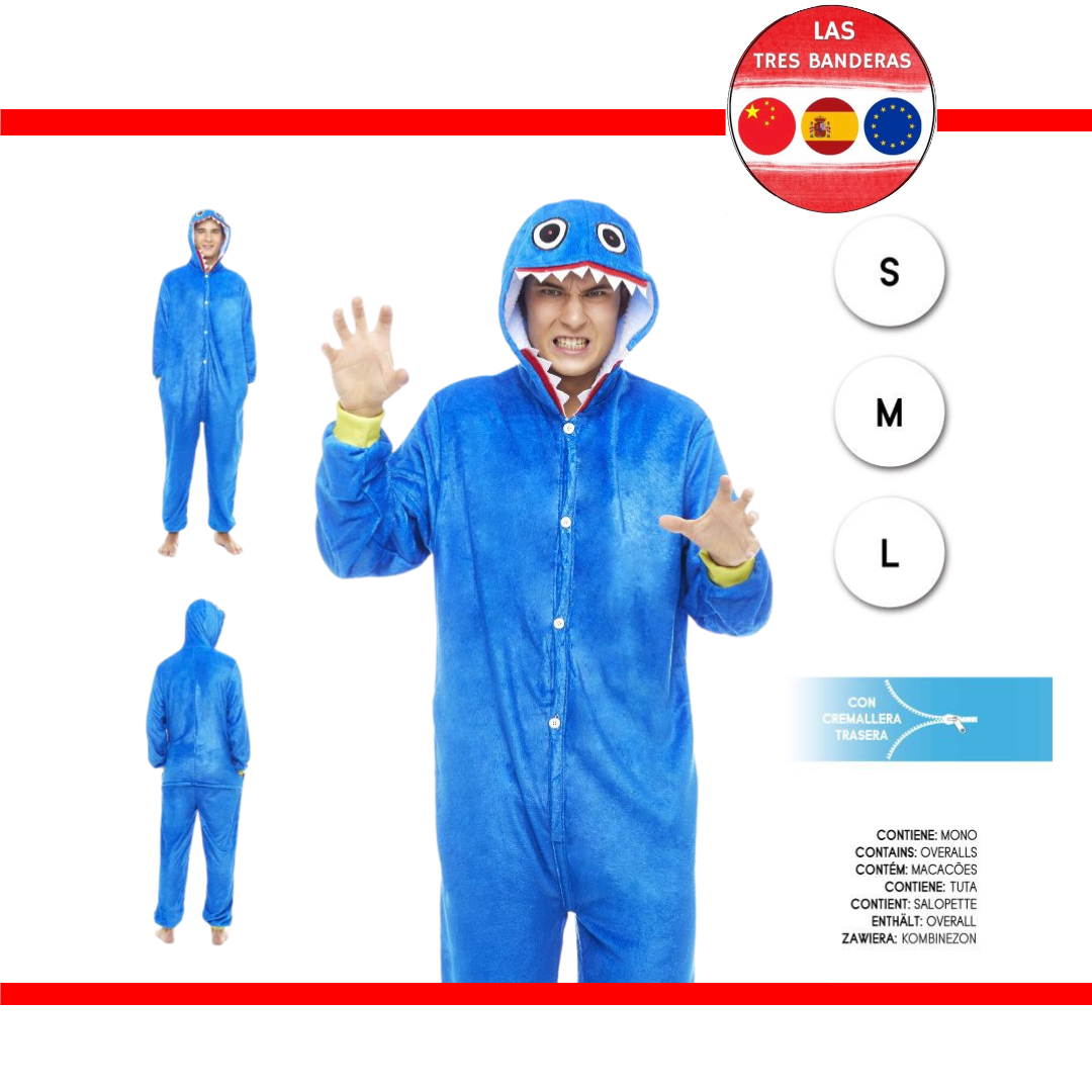 DISFRAZ PIJAMA BLUE MONSTER S-M-L