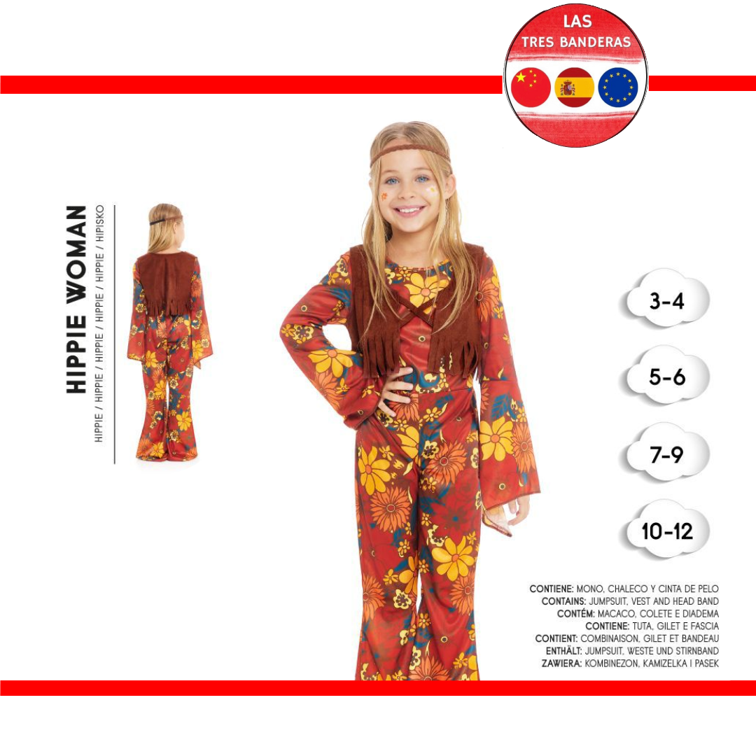 DISFRAZ HIPPIE WOMAN 3-12