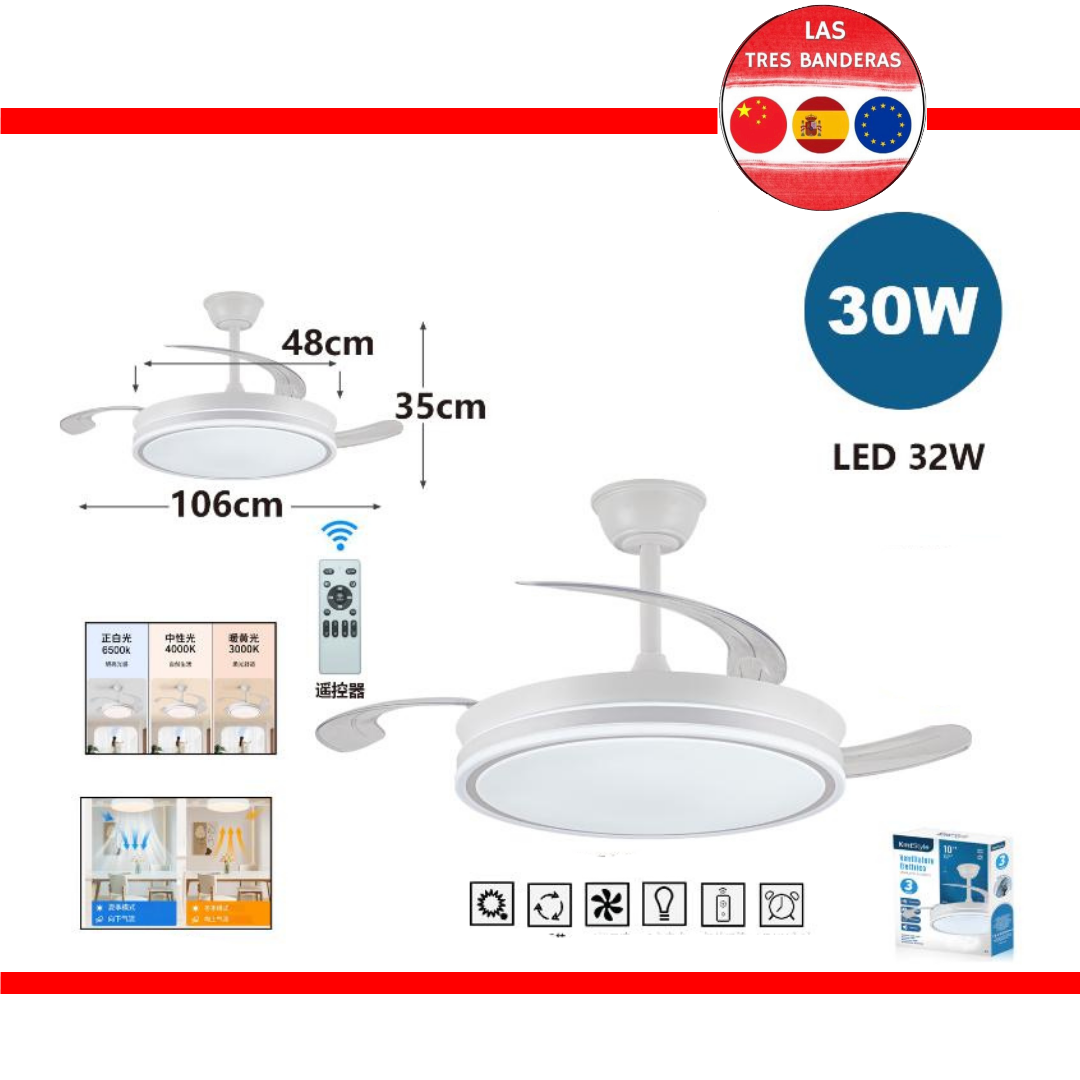 VENTILADOR TECHO C/LUZ