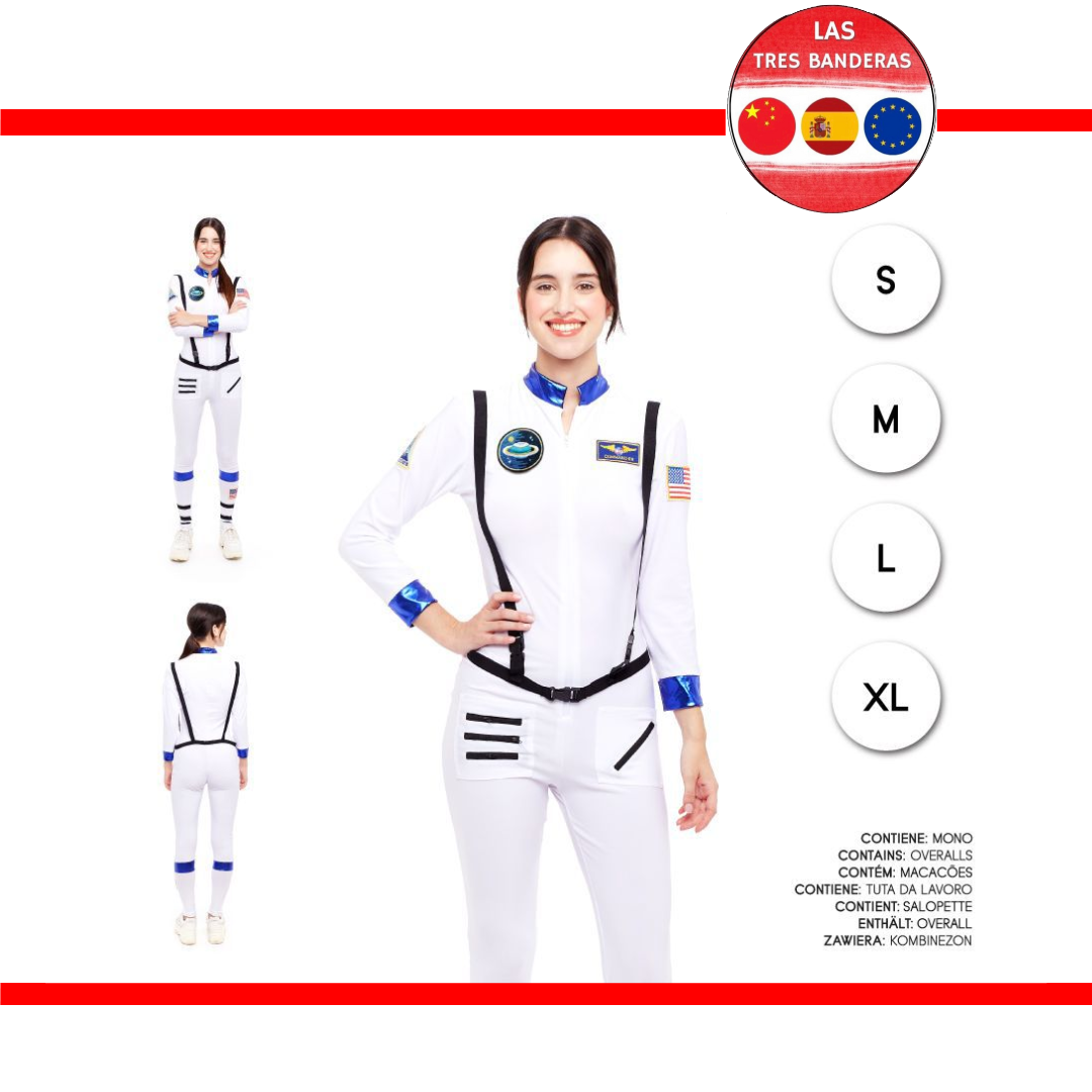 DISFRAZ ASTRONAUTA MUJER S-M-L
