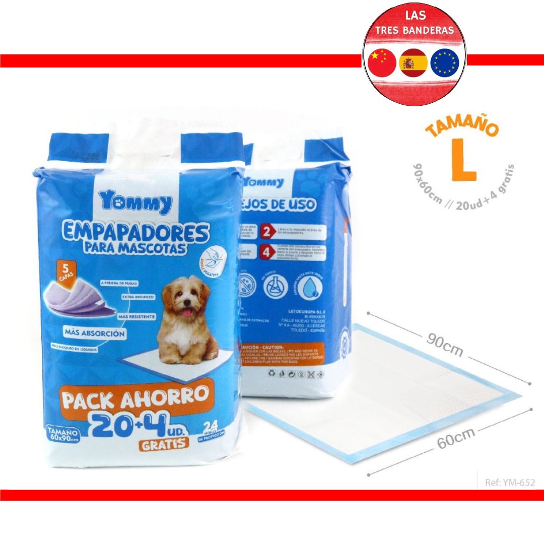 20 EMPAPADORES MASCOTAS 60X90CM