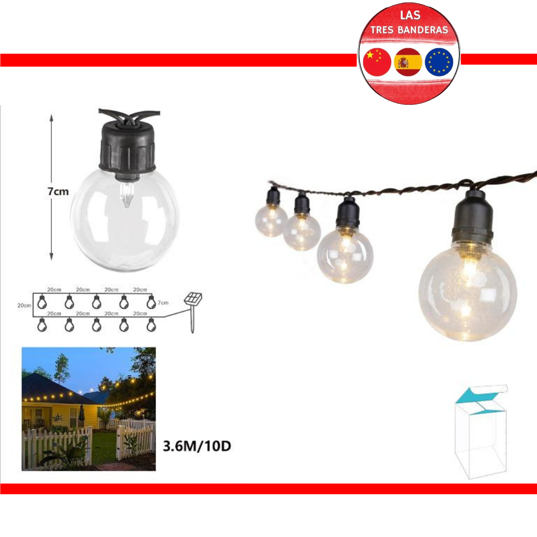 CADENA LUZ SOLAR AL AIRE LIBRE