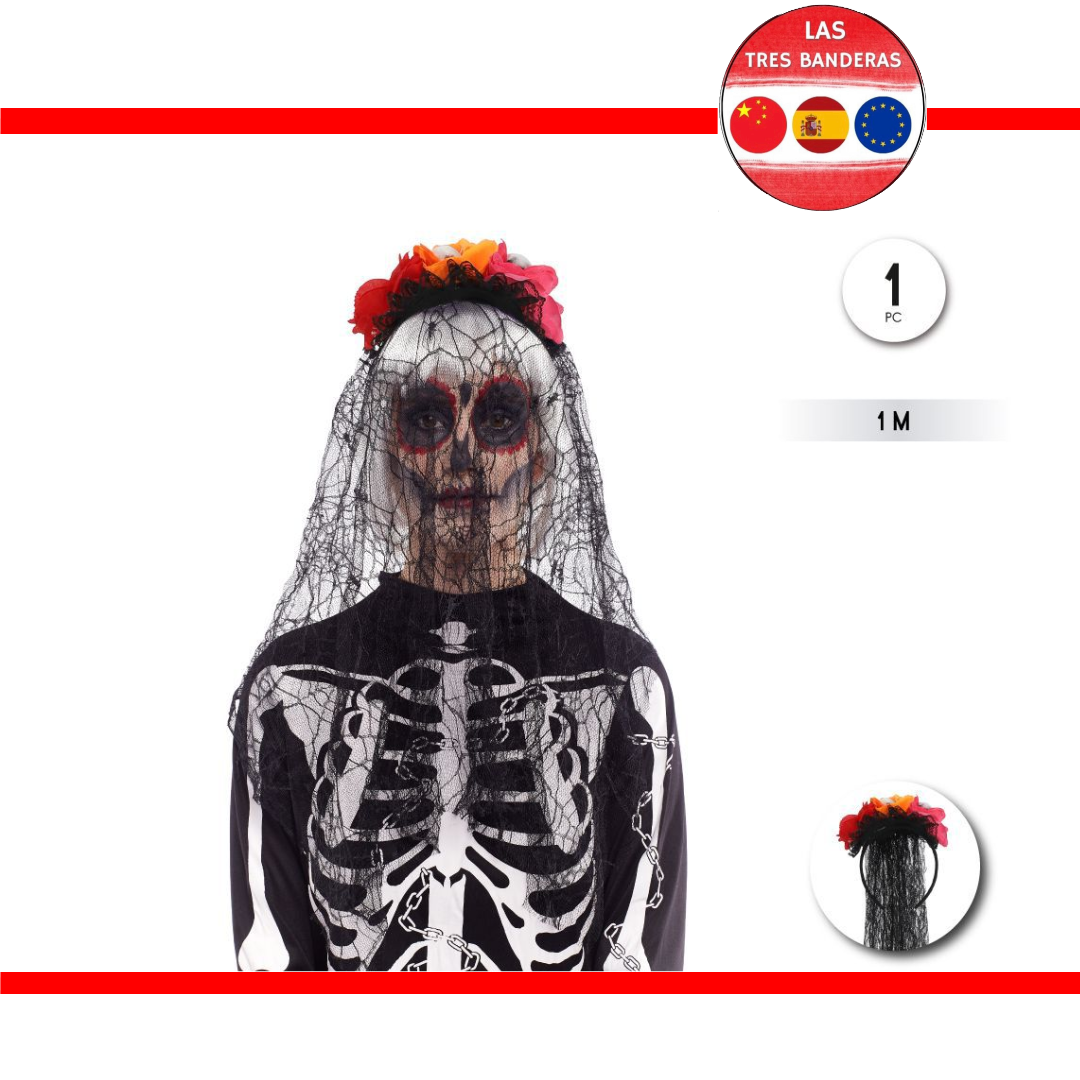 DIADEMA VELO CATRINA 1M