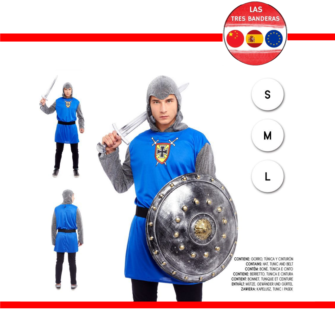DISFRAZ CABALLERO AZUL S-M-L