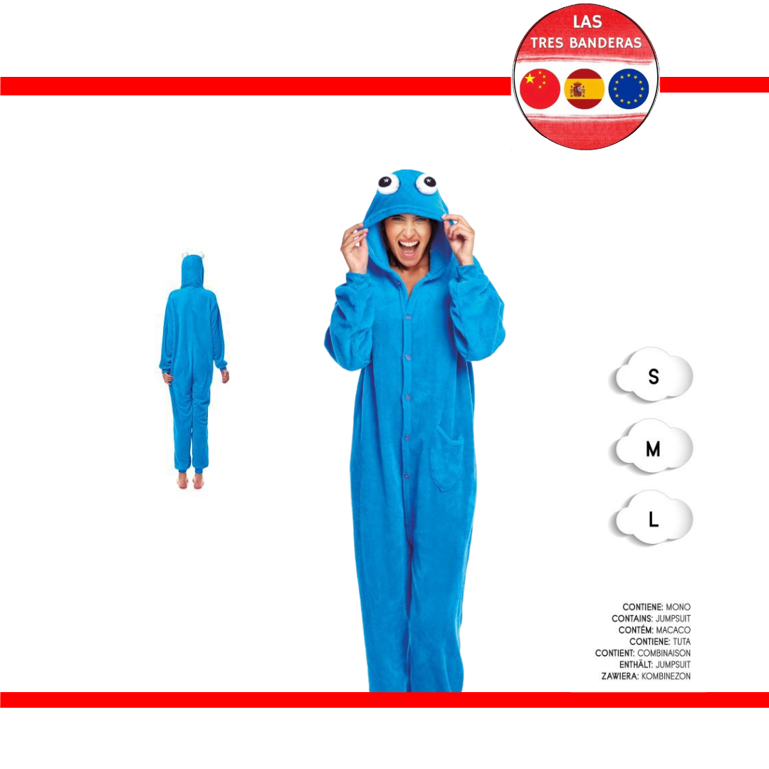 DISFRAZ PIJAMA MONSTRUO AZUL M