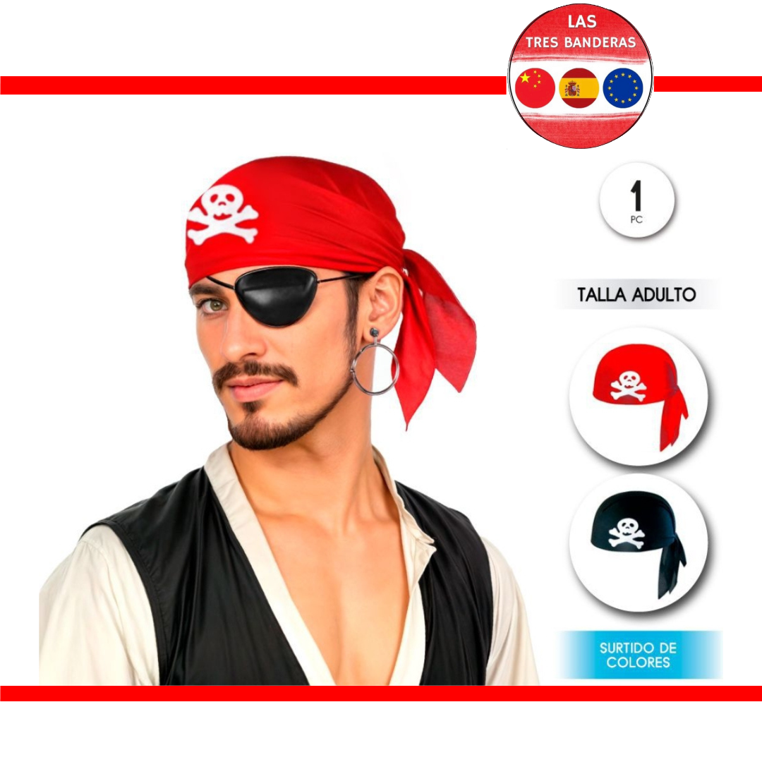 CASQUETE PIRATA NEG/ROJO