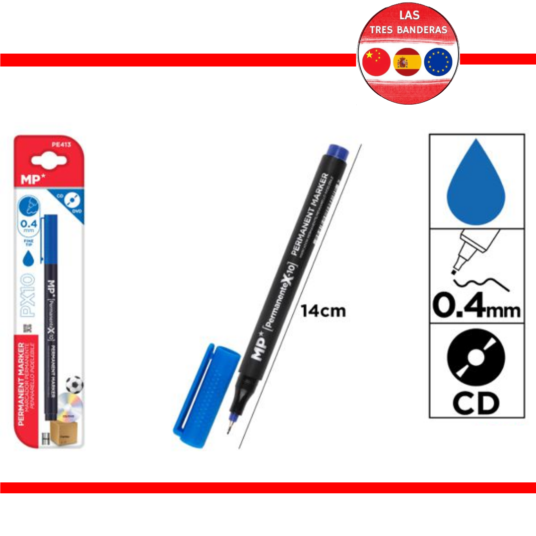 MARCADOR CD PUNTA FINA AZUL